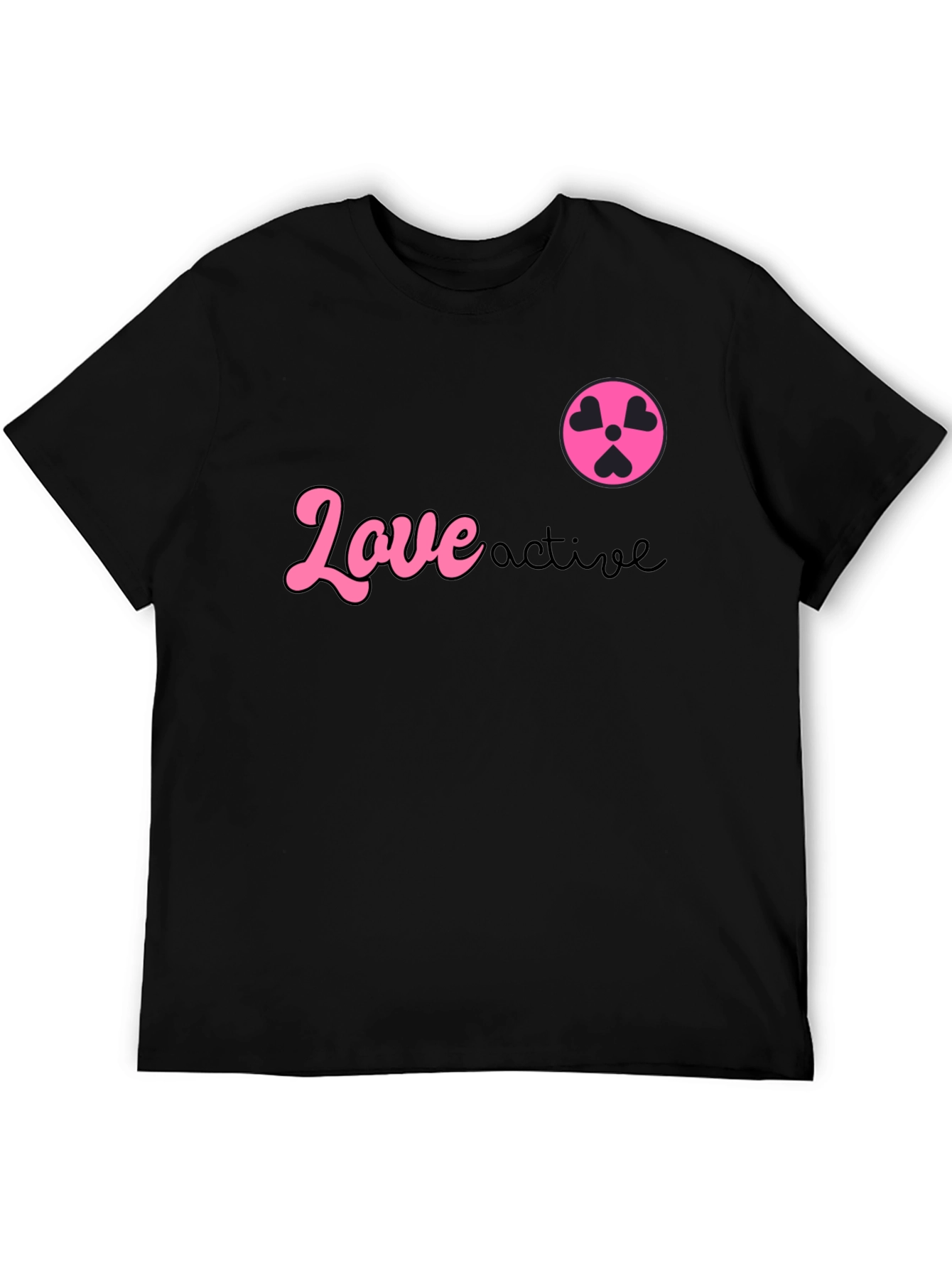 Love Active Graphic Tee - Black Cotton T-Shirt