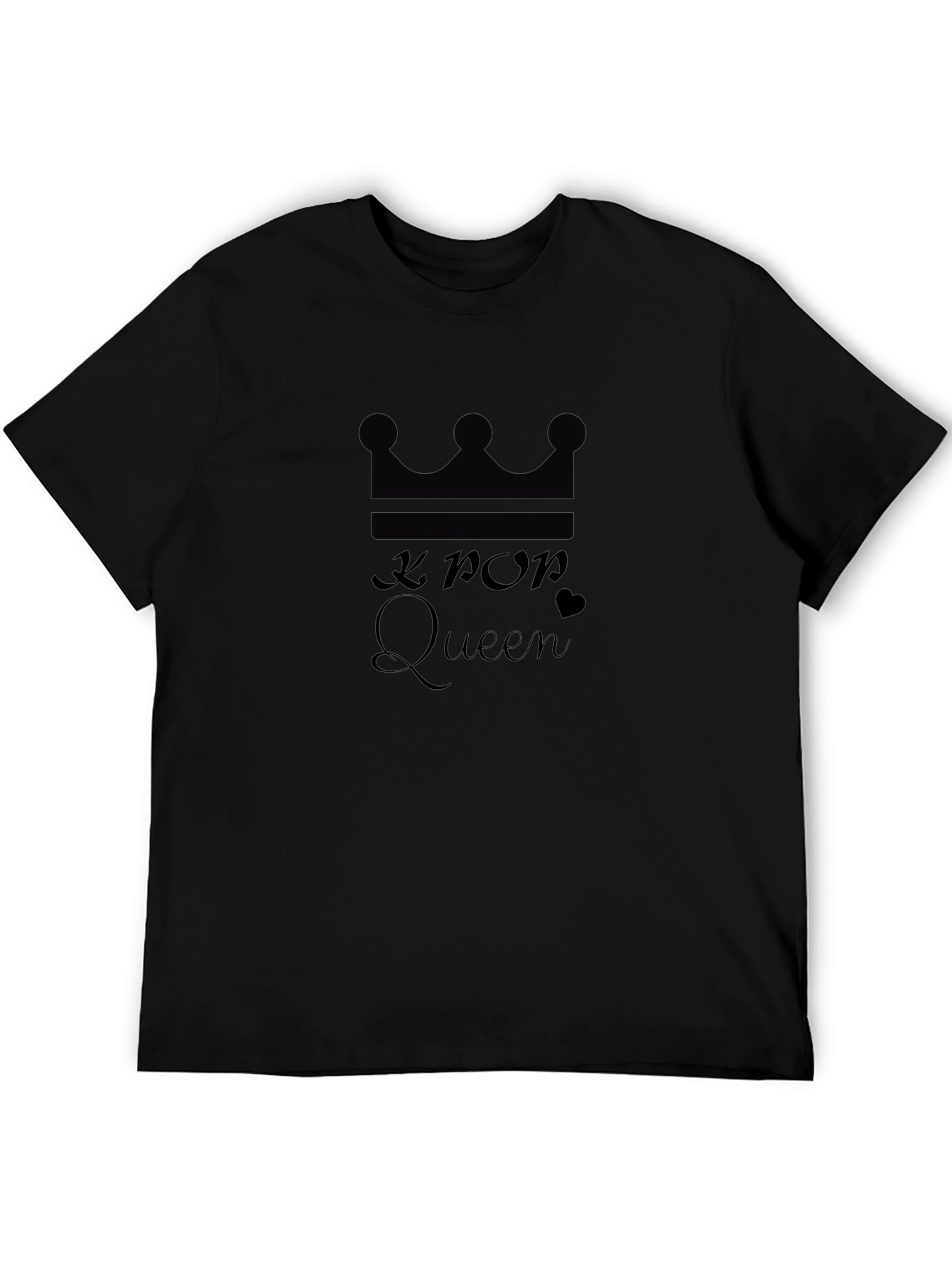K-Pop Queen Crown Black Graphic Tee