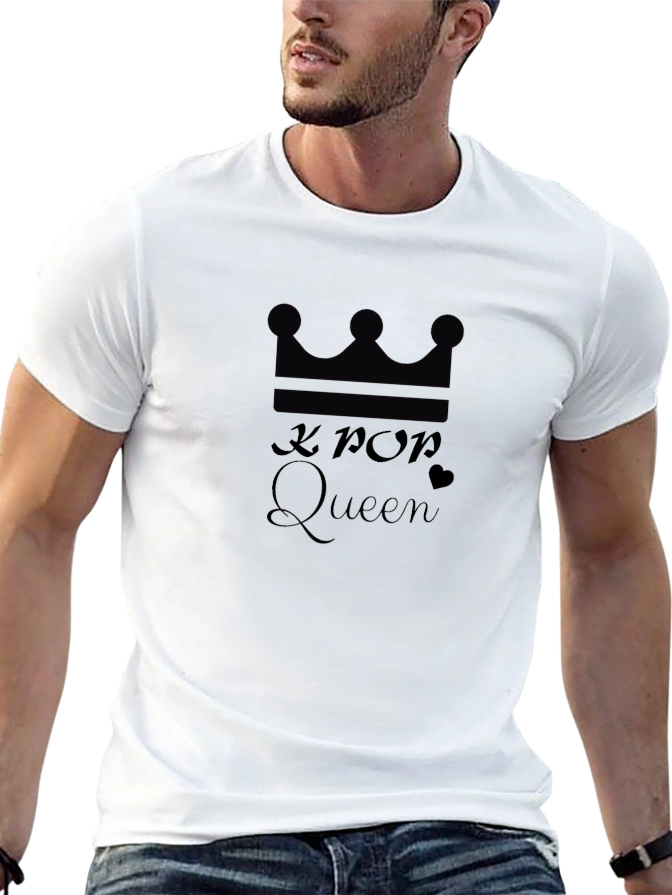 K-Pop Queen Crown Black Graphic Tee