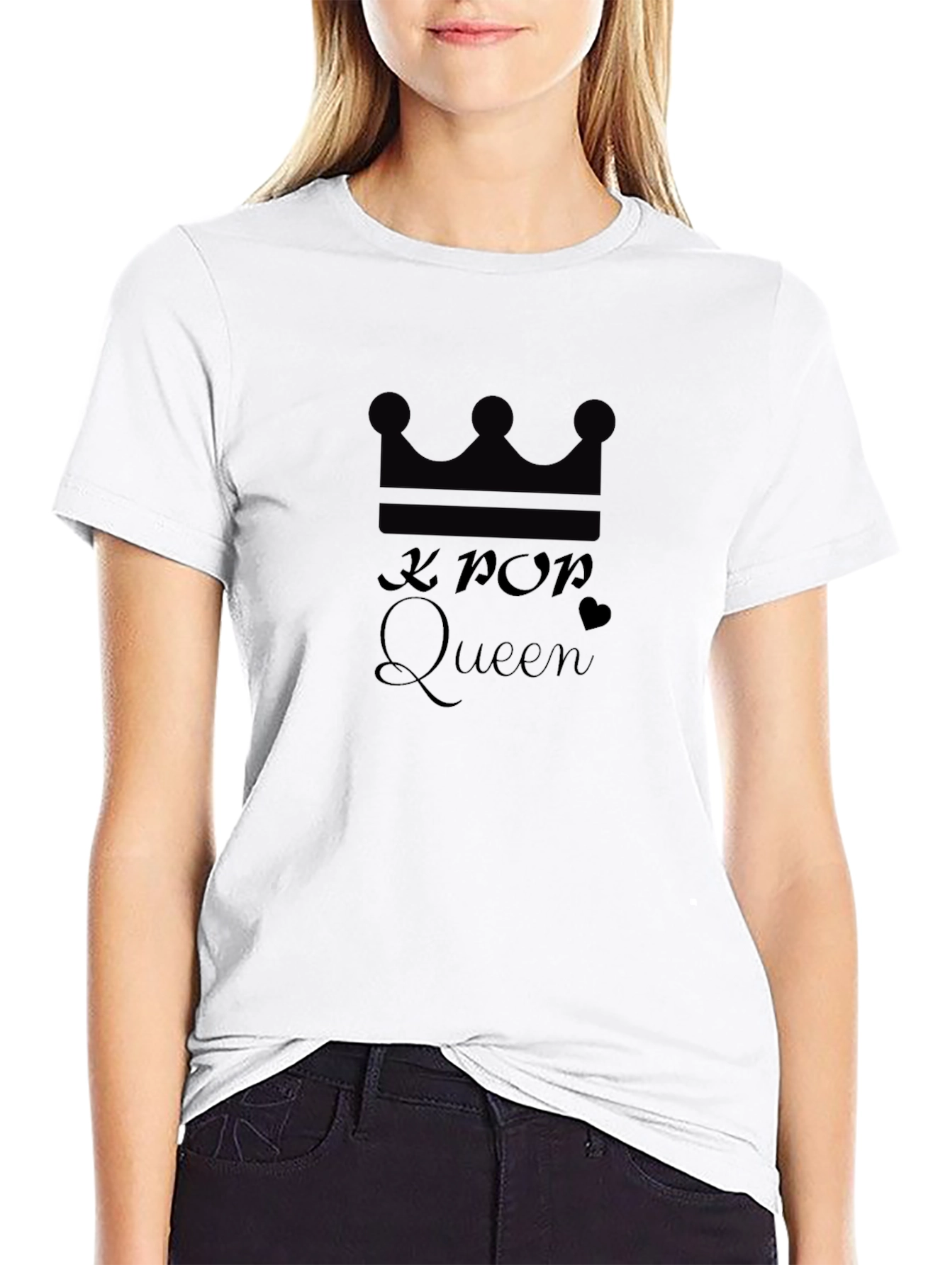 K-Pop Queen Crown Black Graphic Tee