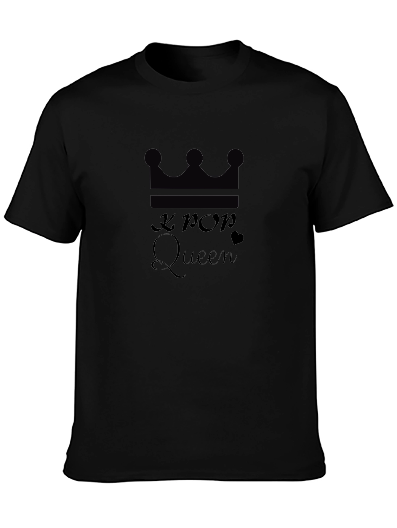 K-Pop Queen Crown Black Graphic Tee