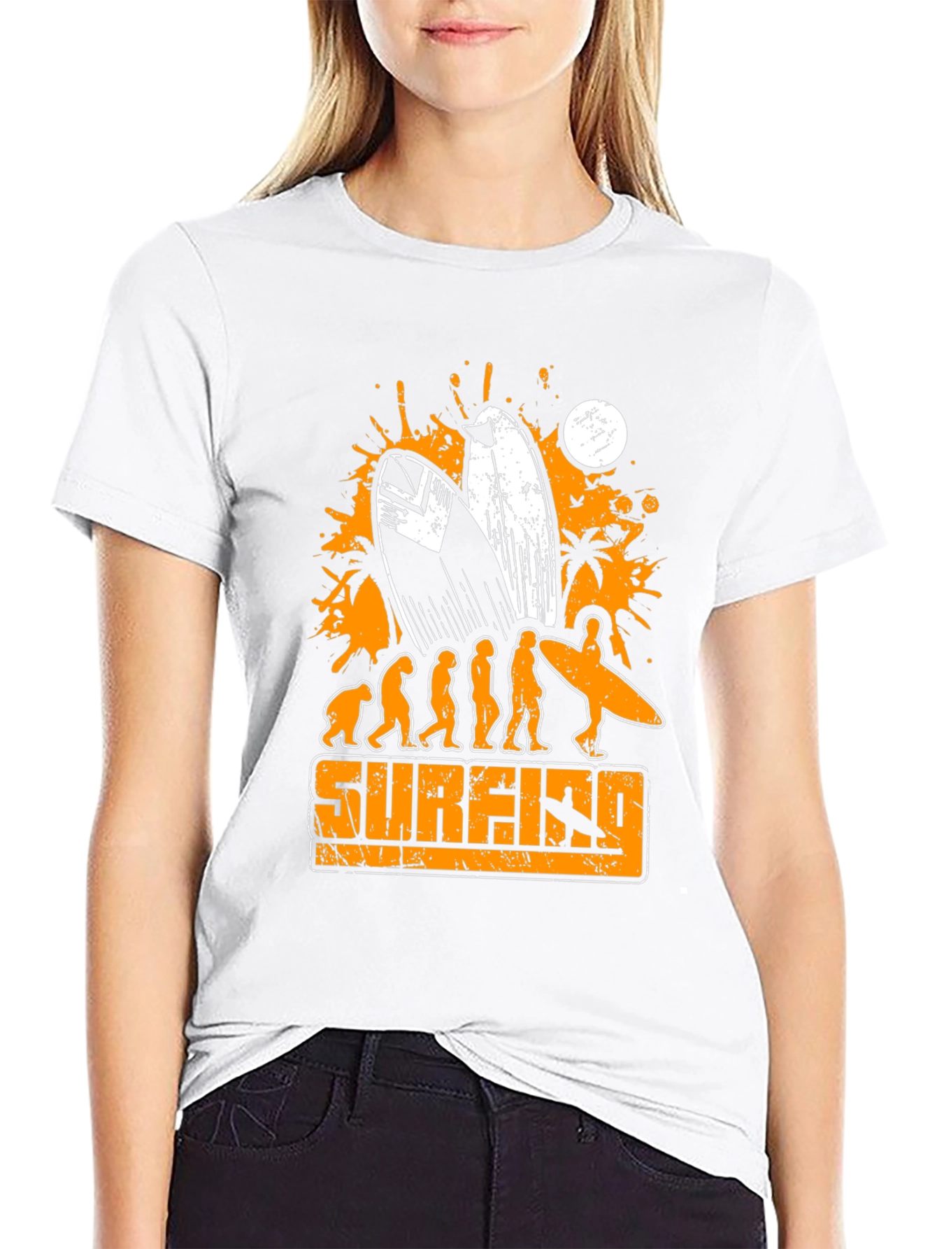 Surfing Evolution Graphic T-Shirt - Mens Black Tee