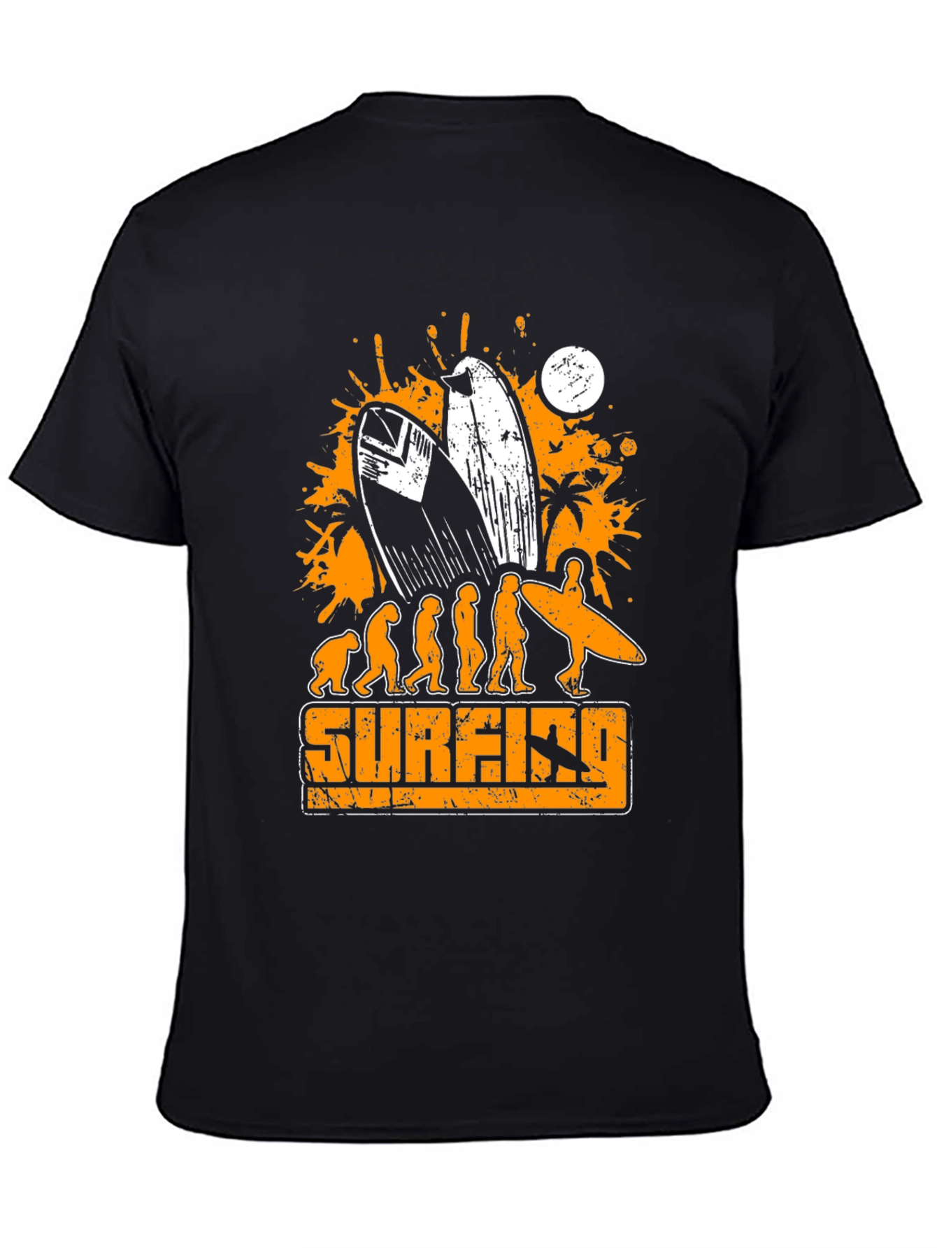 Surfing Evolution Graphic T-Shirt - Mens Black Tee