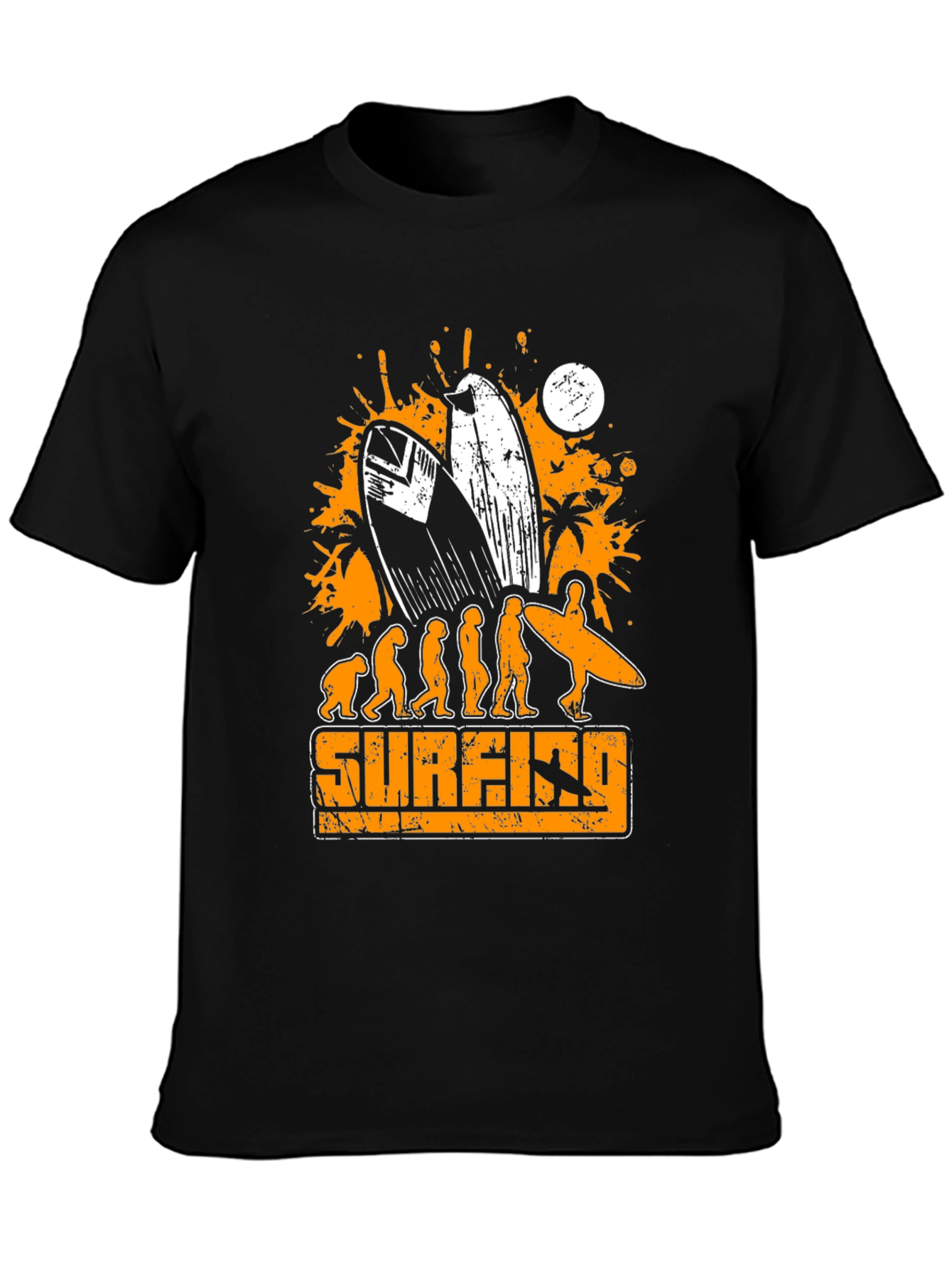 Surfing Evolution Graphic T-Shirt - Mens Black Tee