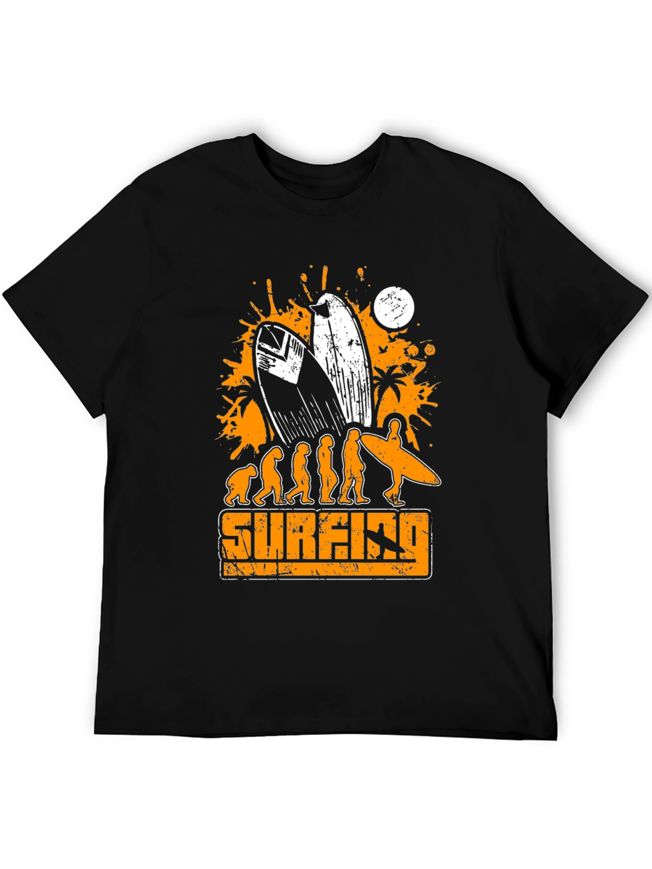 Surfing Evolution Graphic T-Shirt - Mens Black Tee