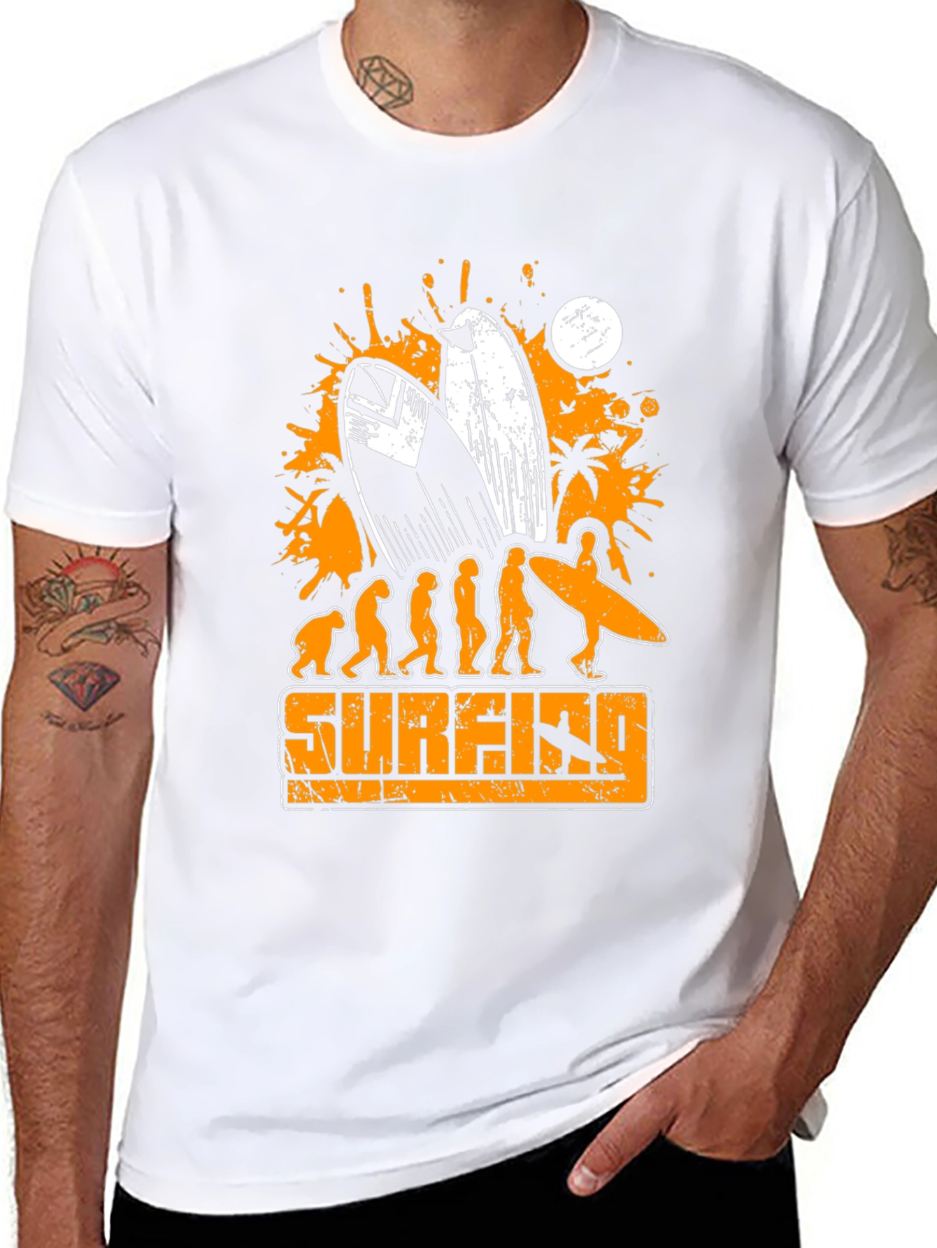 Surfing Evolution Graphic T-Shirt - Mens Black Tee