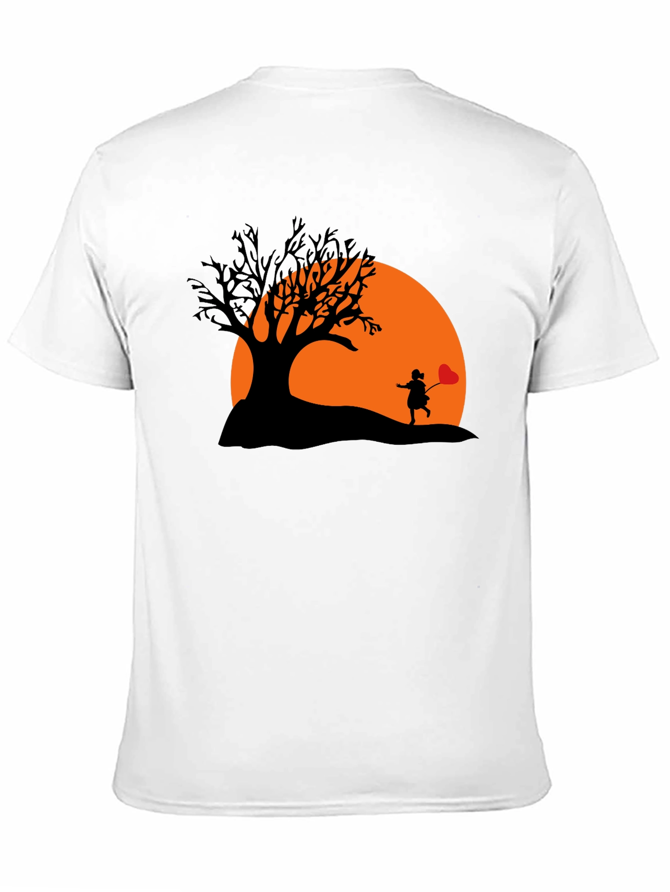 Silhouette Heart Balloon Black T-Shirt