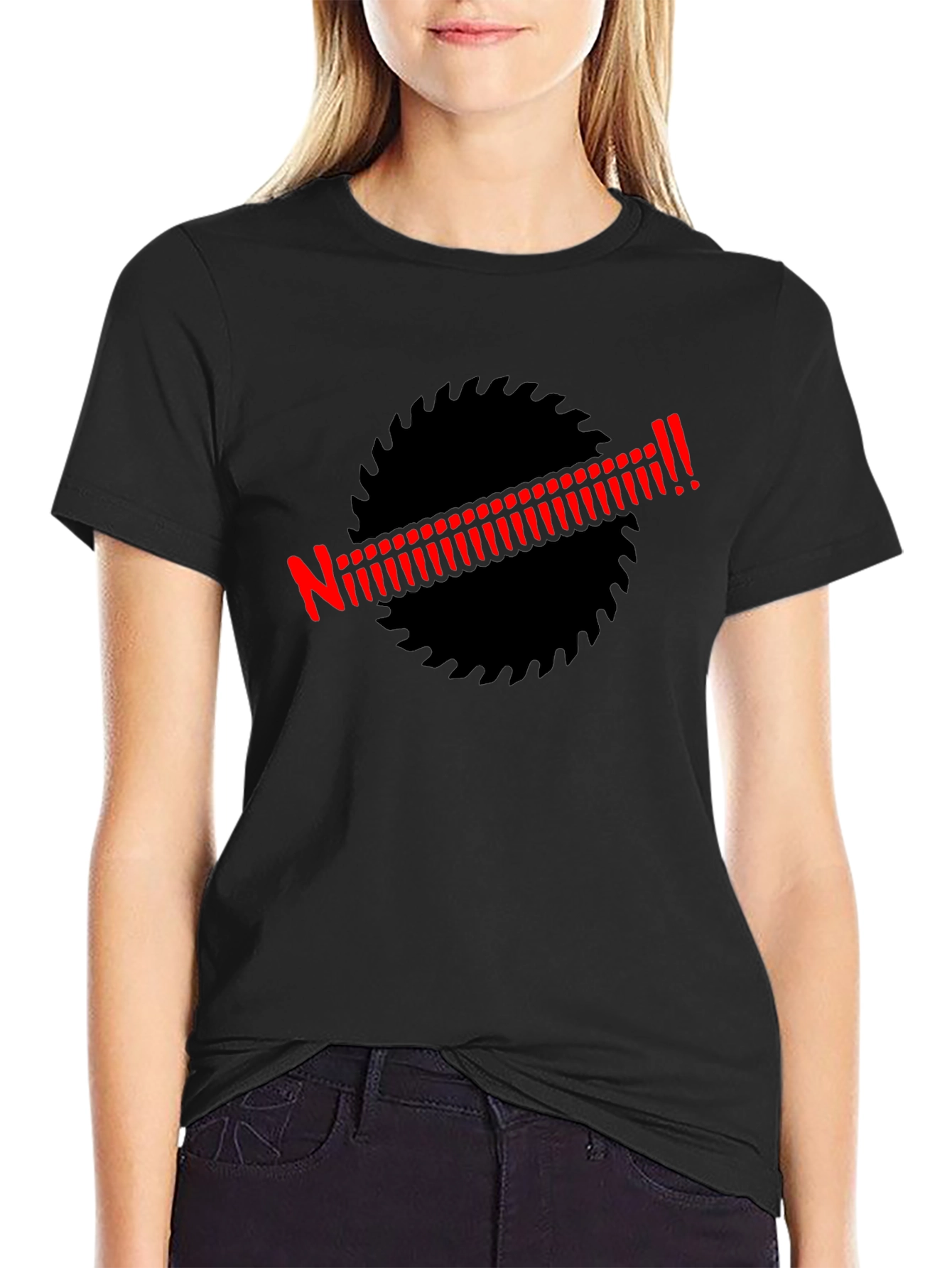 Edgy Graphic Tee: Saw Blade Design