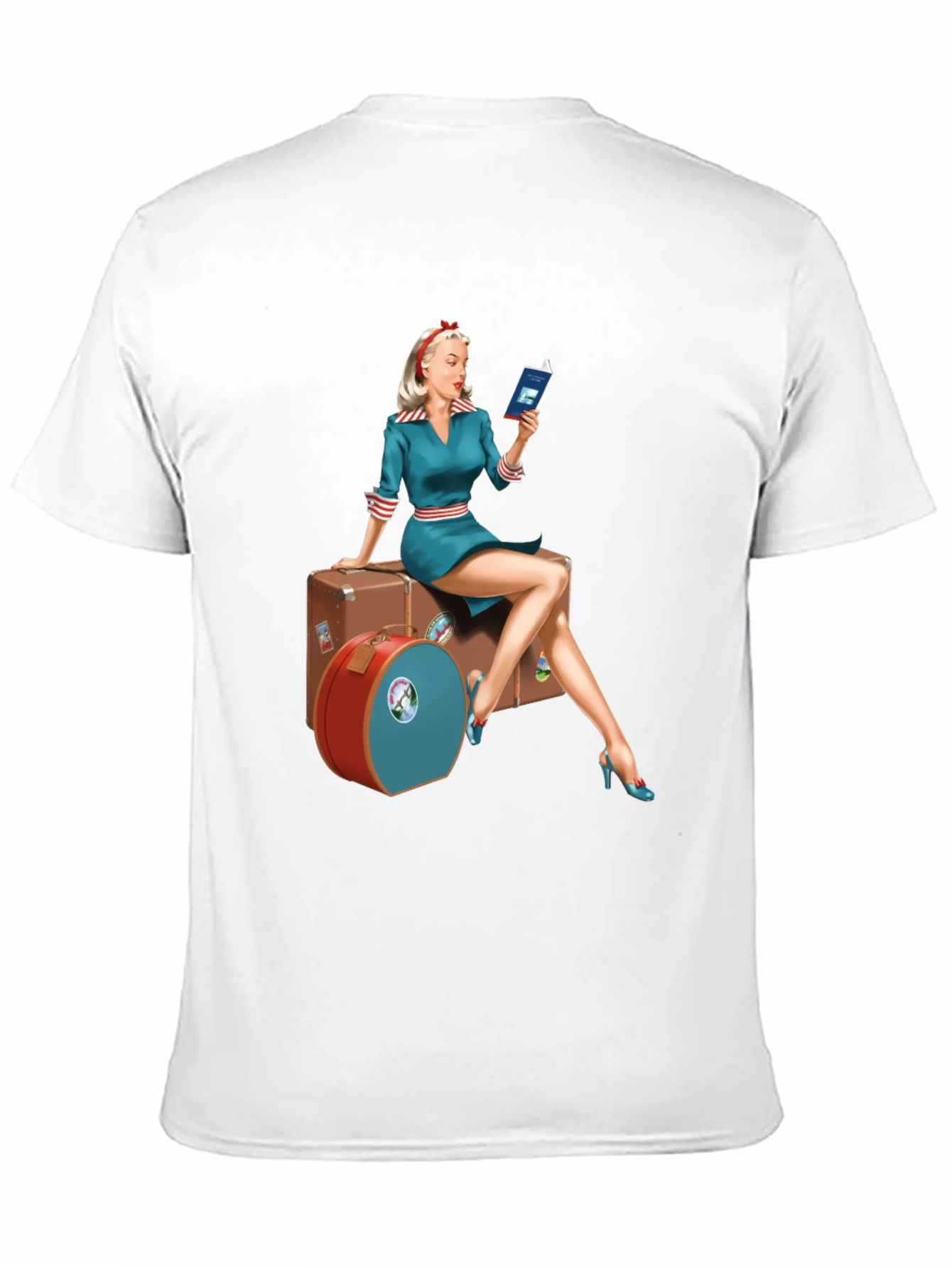 Retro Travel Pinup Tee - Classic Style