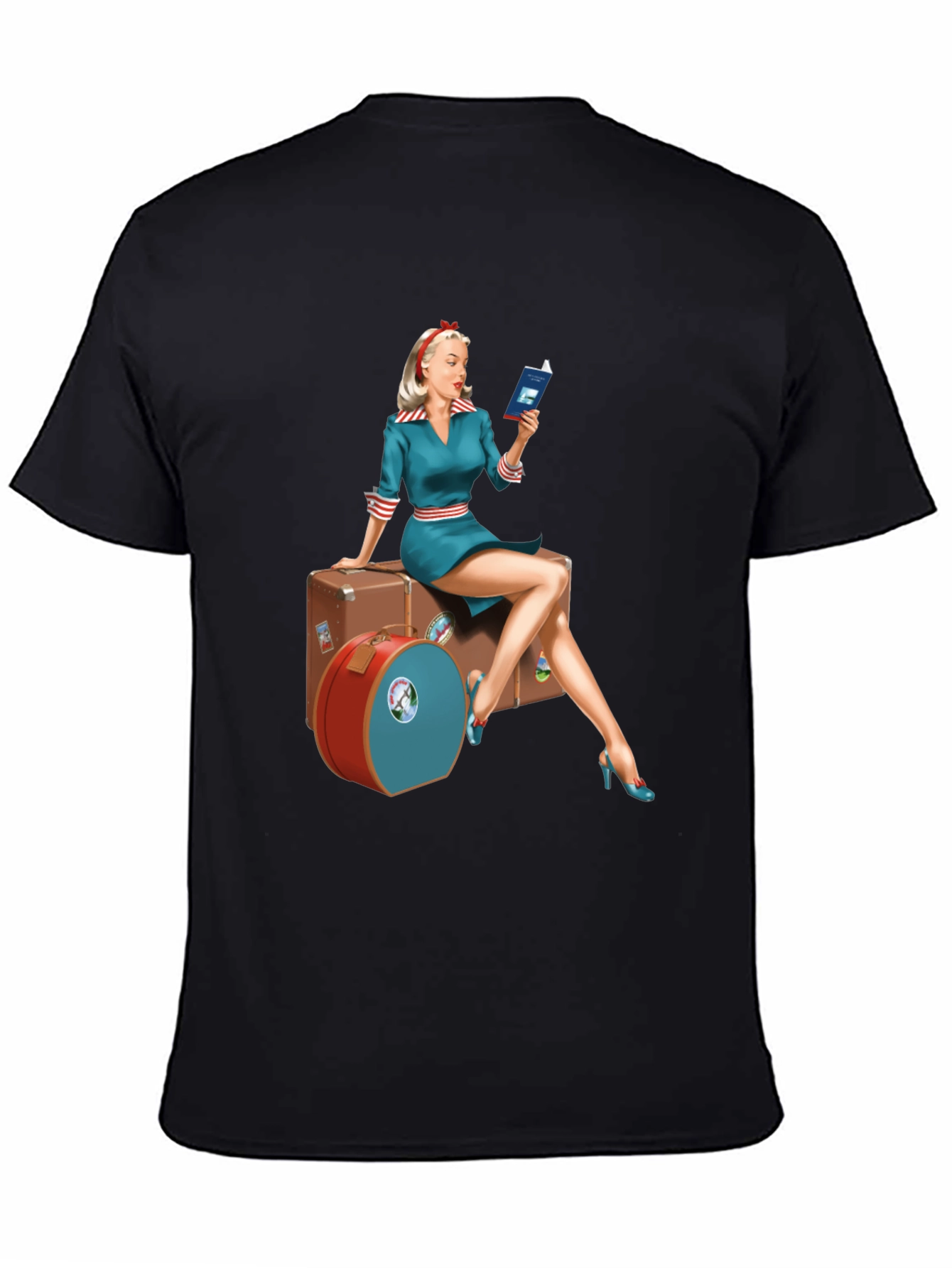 Retro Travel Pinup Tee - Classic Style