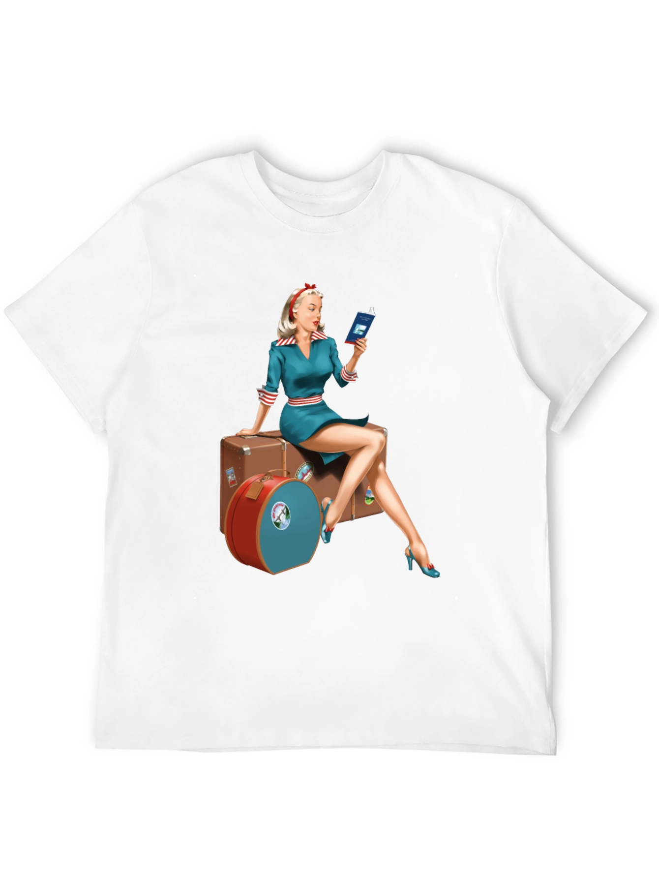 Retro Travel Pinup Tee - Classic Style