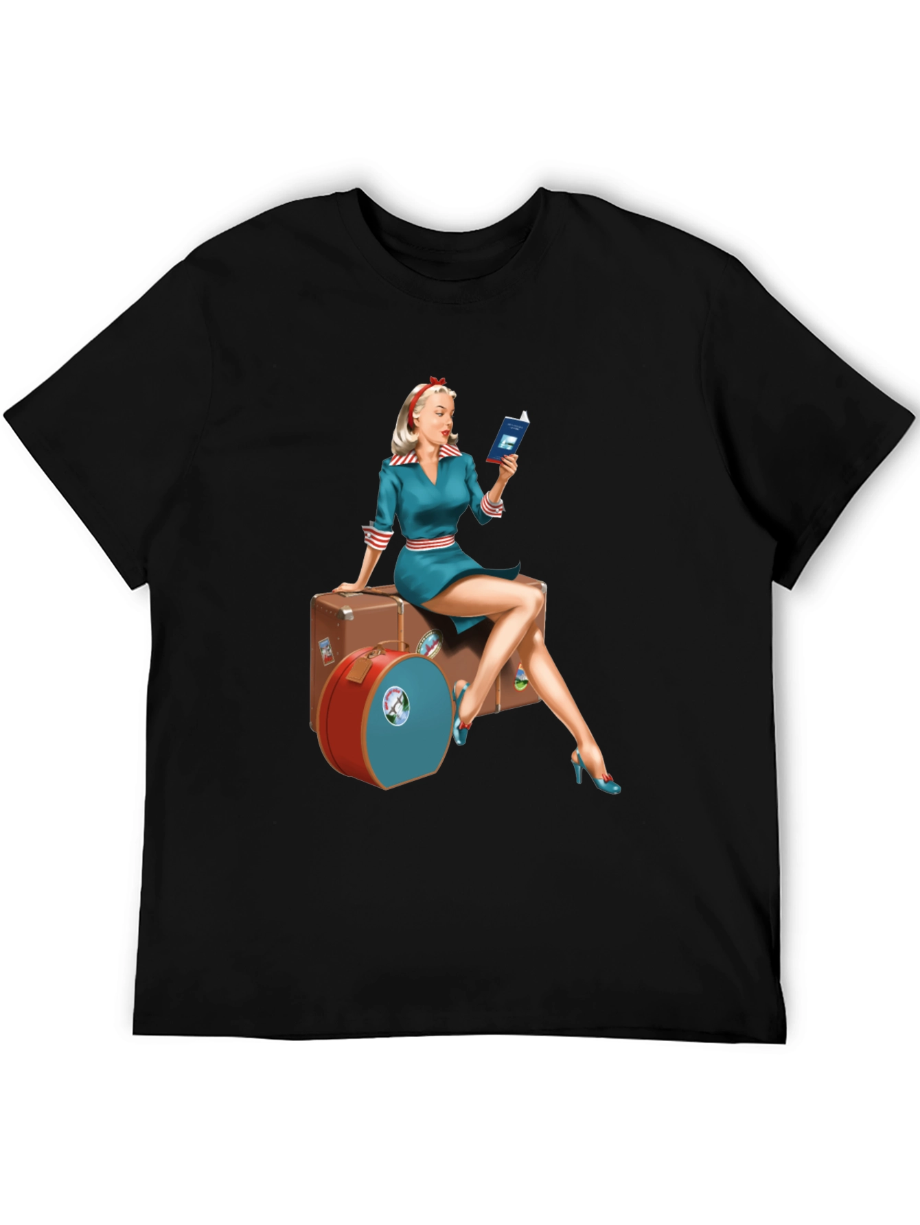 Retro Travel Pinup Tee - Classic Style