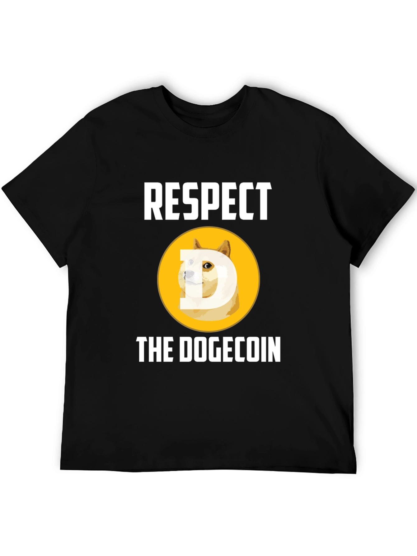 Respect the Dogecoin Black T-Shirt