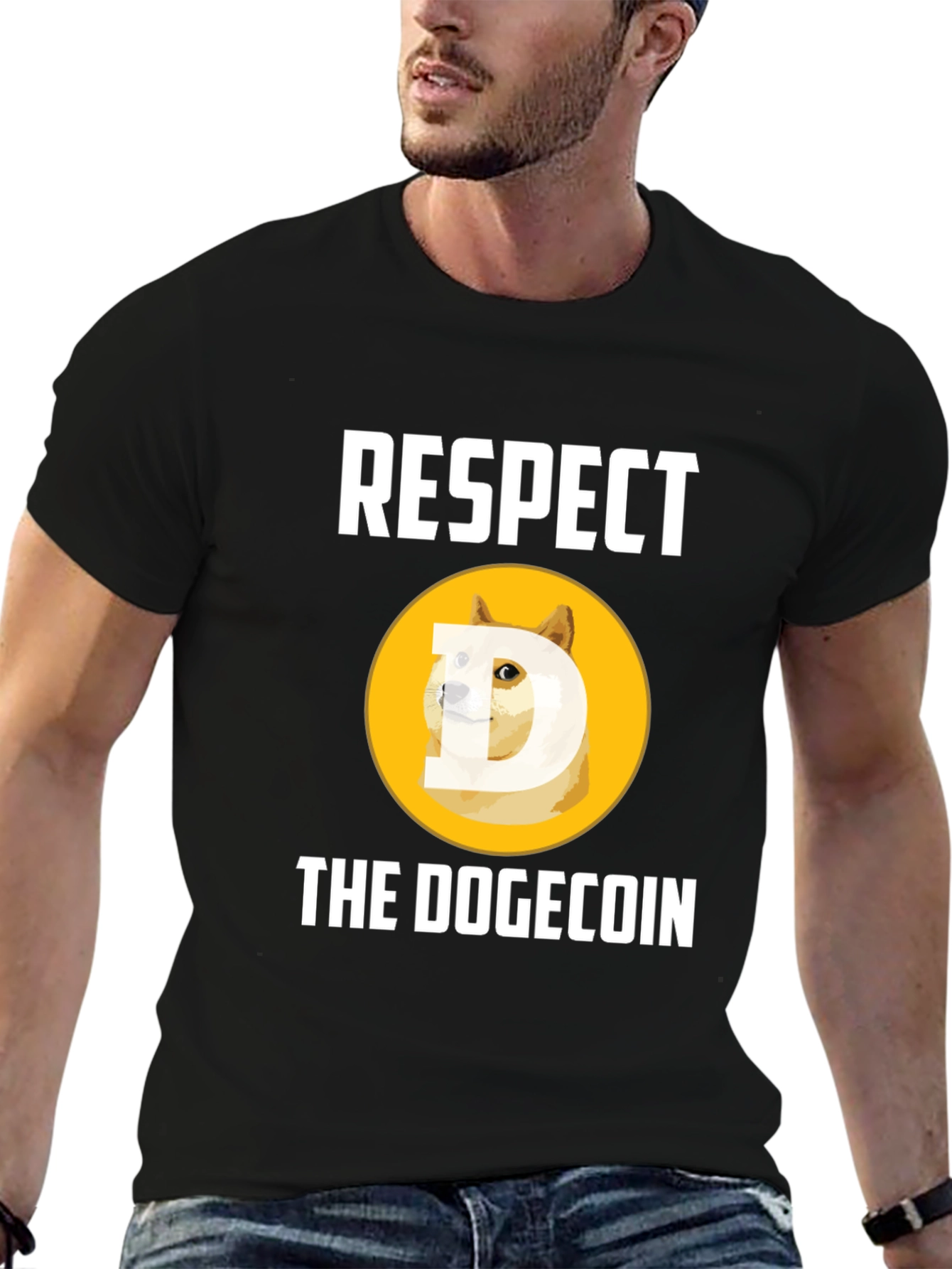 Respect the Dogecoin Black T-Shirt