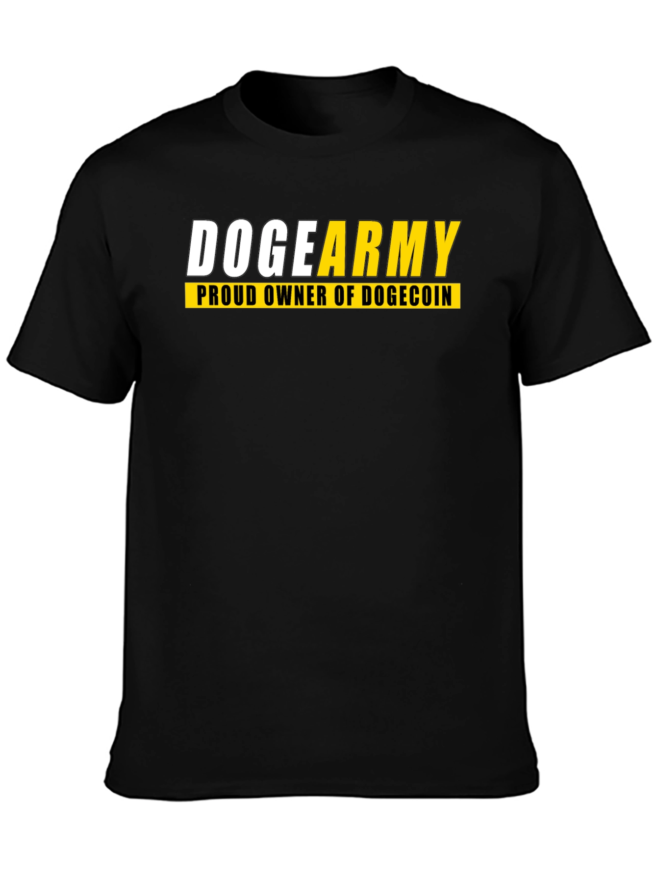 Doge Army Proud Owner Dogecoin Black T-Shirt