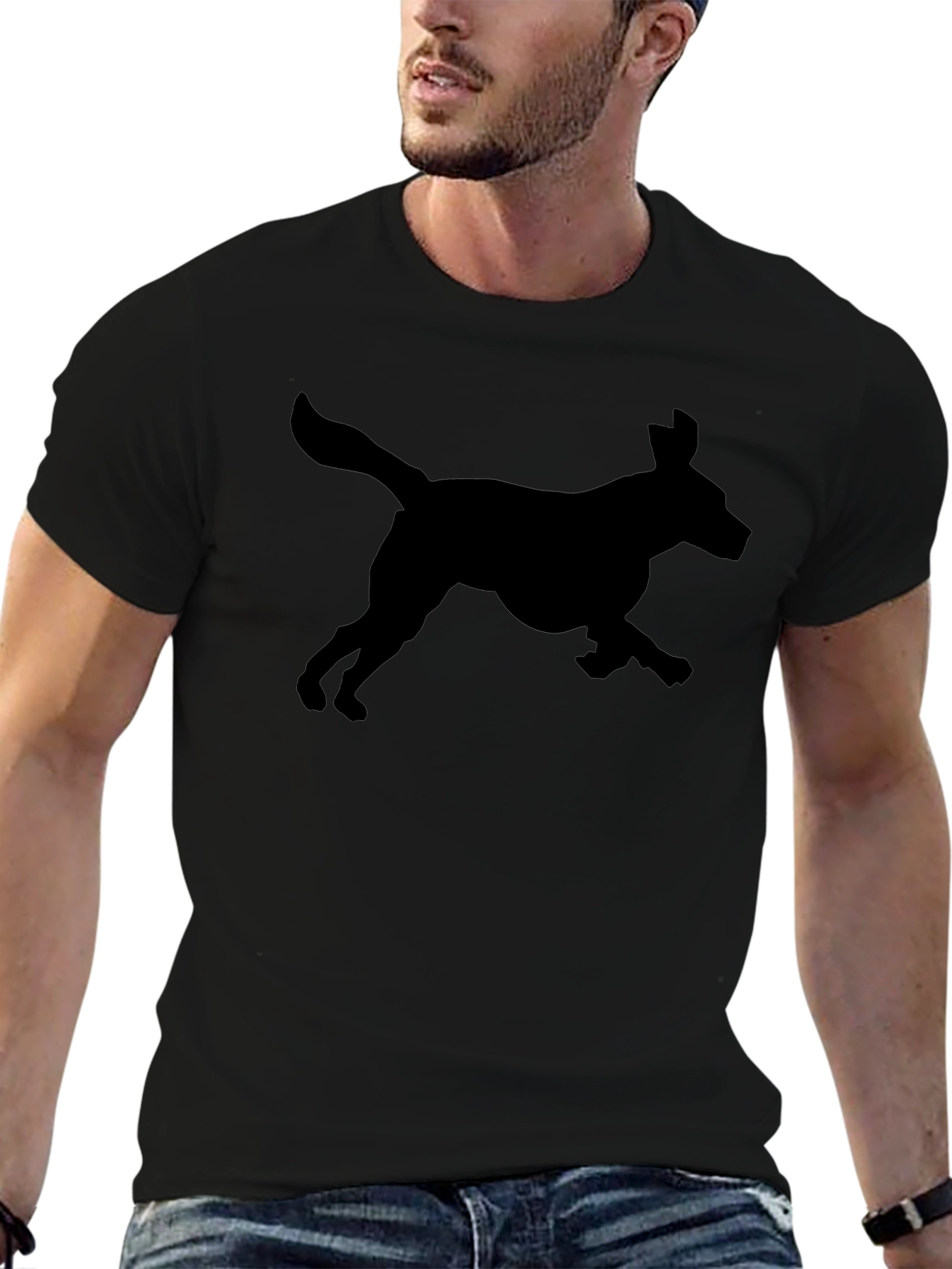 Dog Silhouette Black T-Shirt