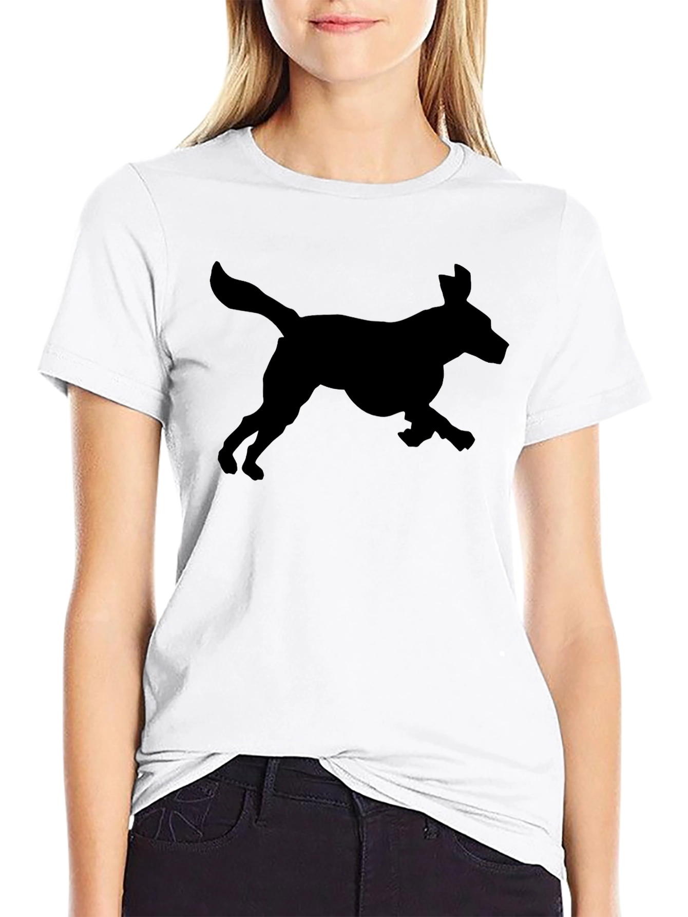 Dog Silhouette Black T-Shirt