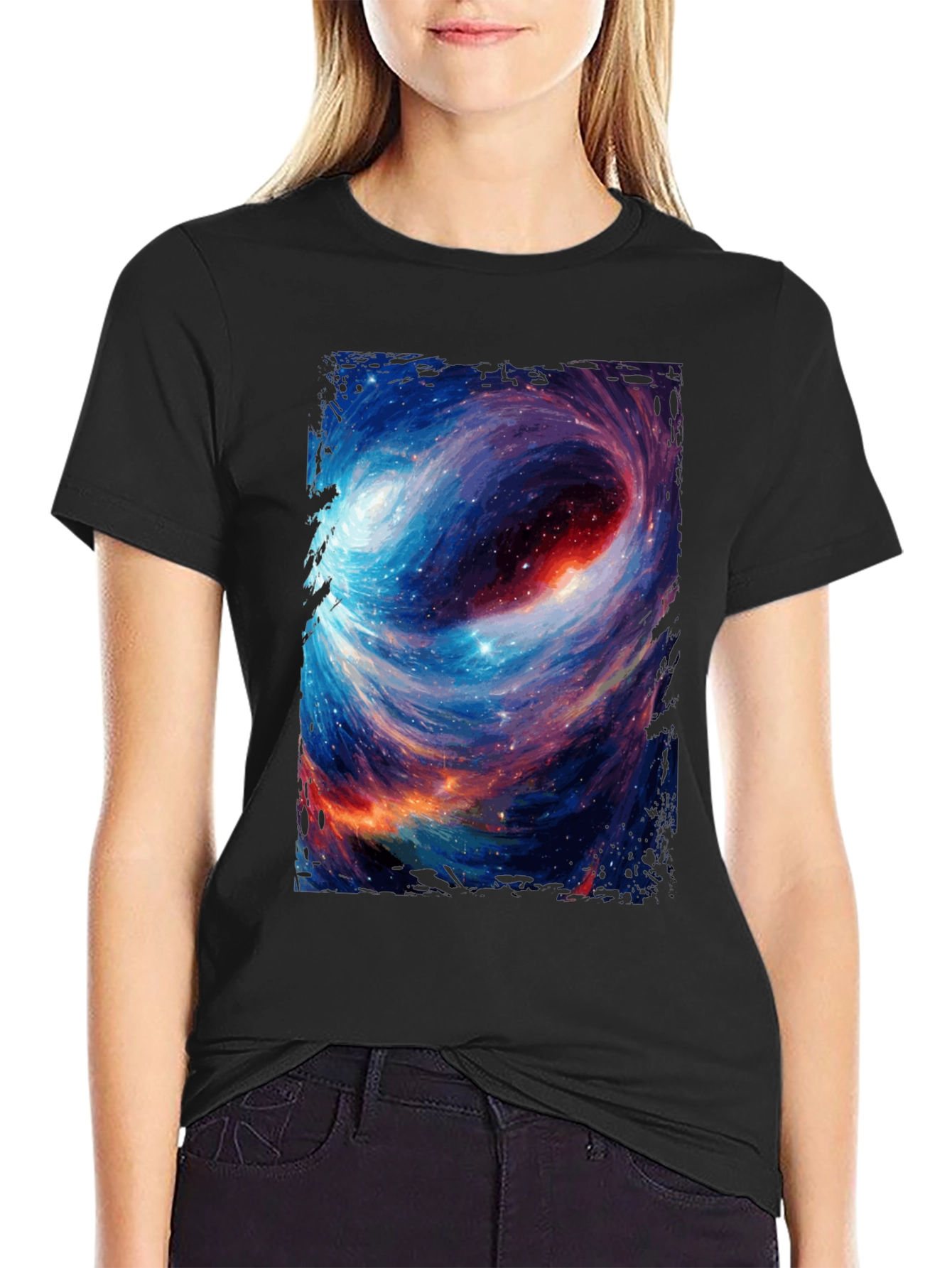 Nebula Vortex Graphic Tee - Space Design