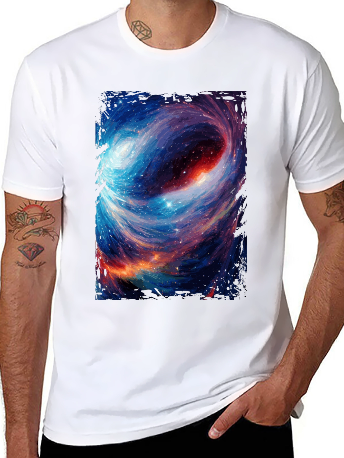 Nebula Vortex Graphic Tee - Space Design