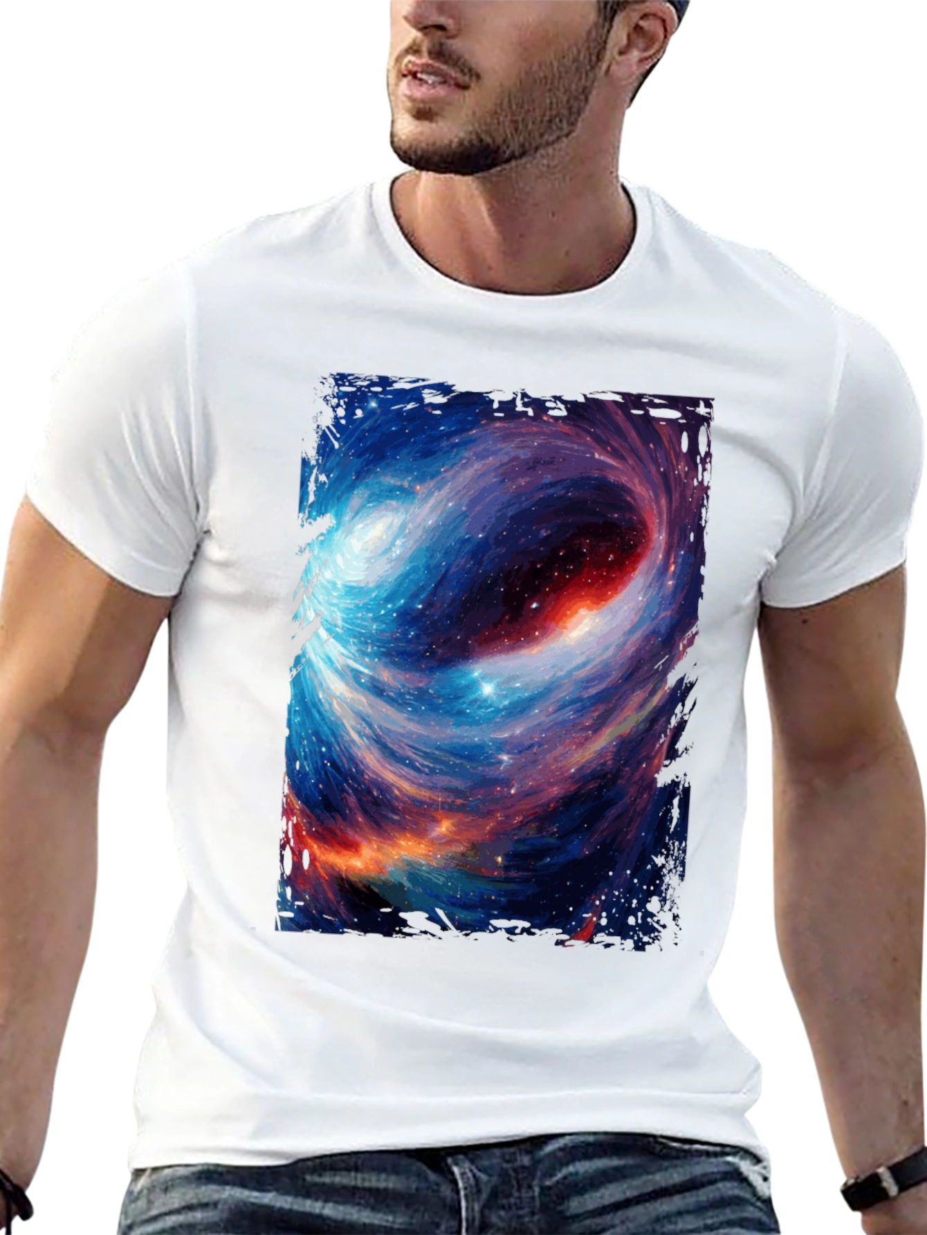 Nebula Vortex Graphic Tee - Space Design