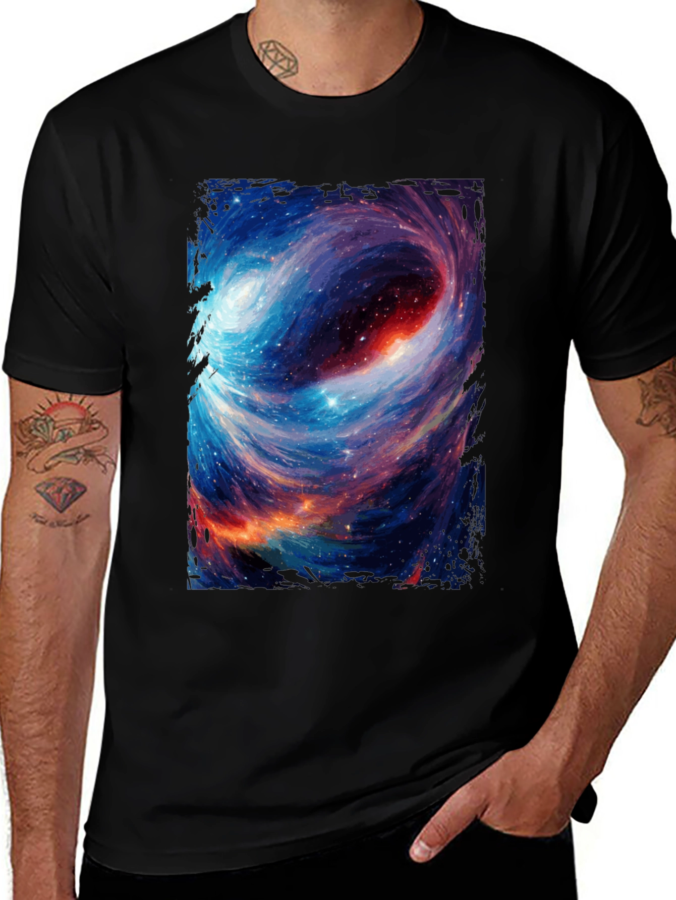Nebula Vortex Graphic Tee - Space Design