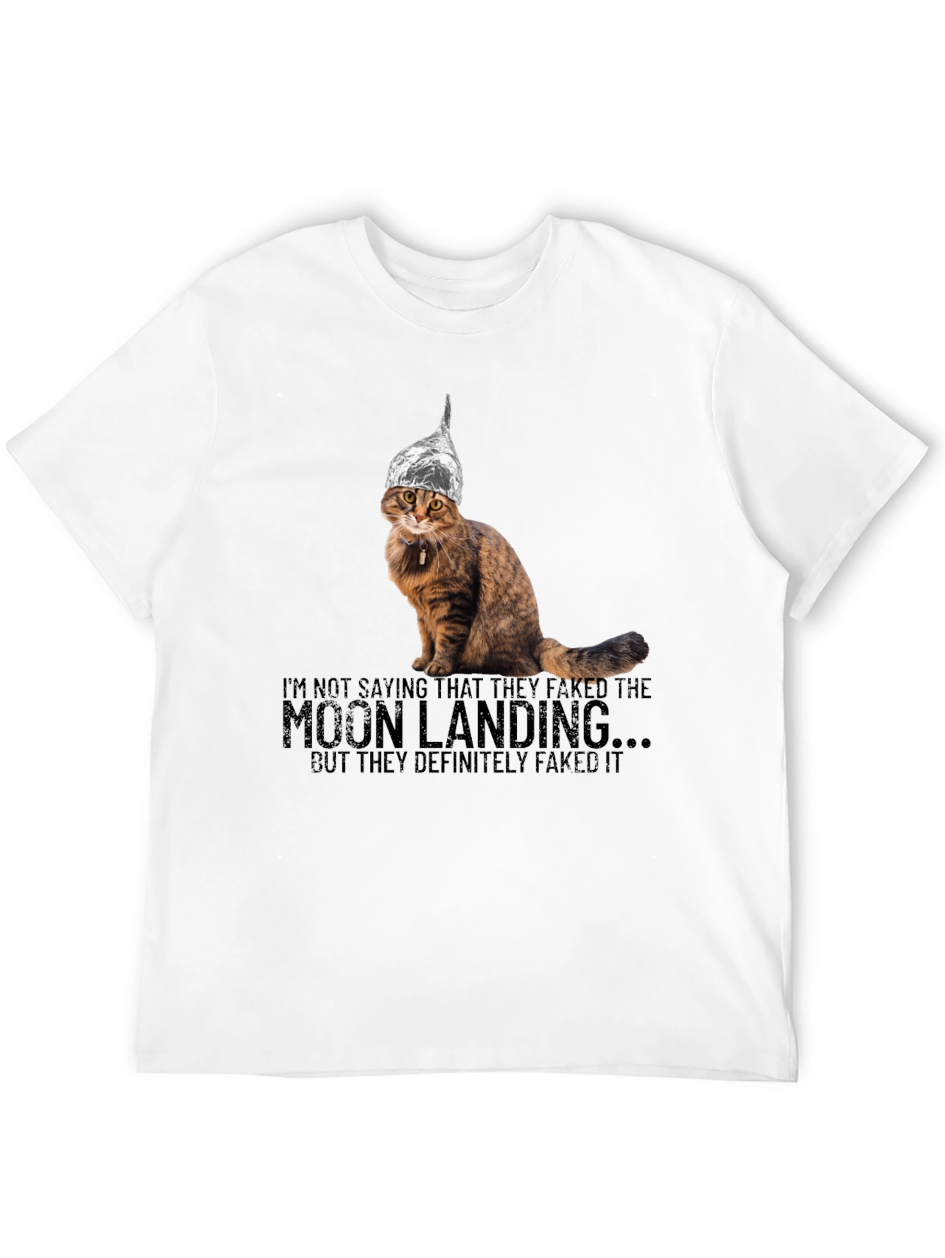 Moon Landing Conspiracy Cat T-Shirt