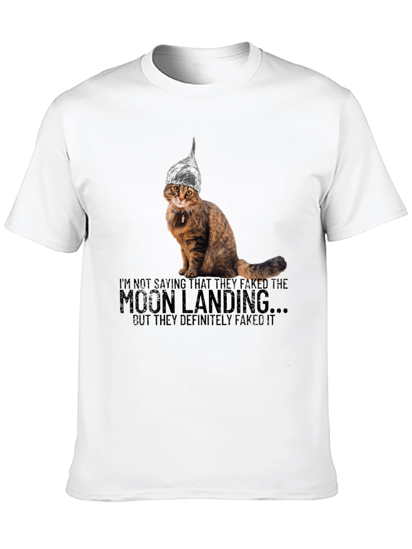 Moon Landing Conspiracy Cat T-Shirt