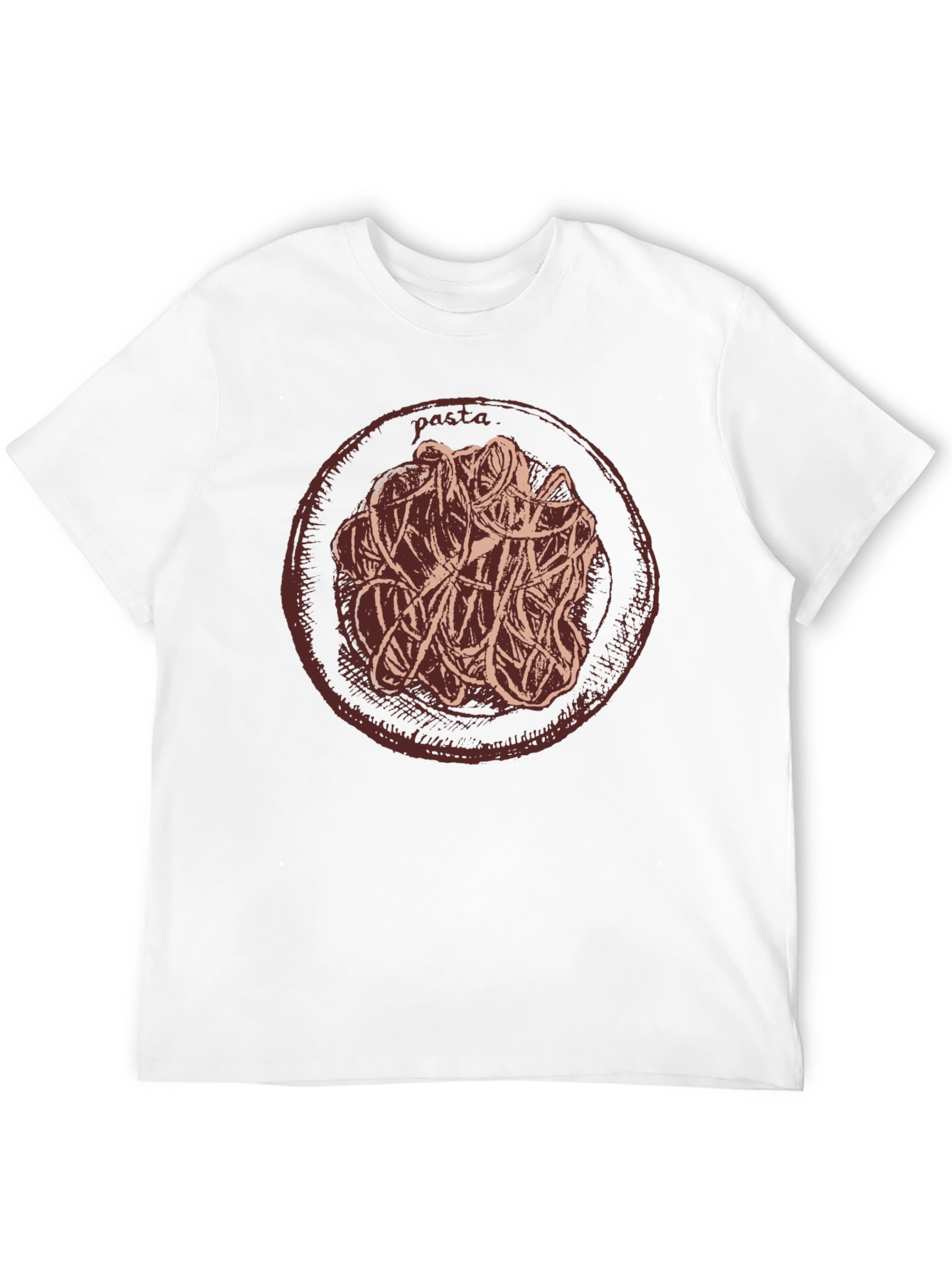 Pasta Graphic T-Shirt Casual Crew Neck Tee