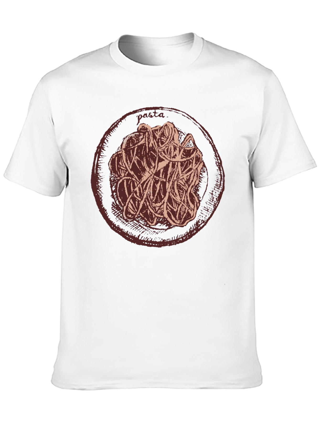 Pasta Graphic T-Shirt Casual Crew Neck Tee