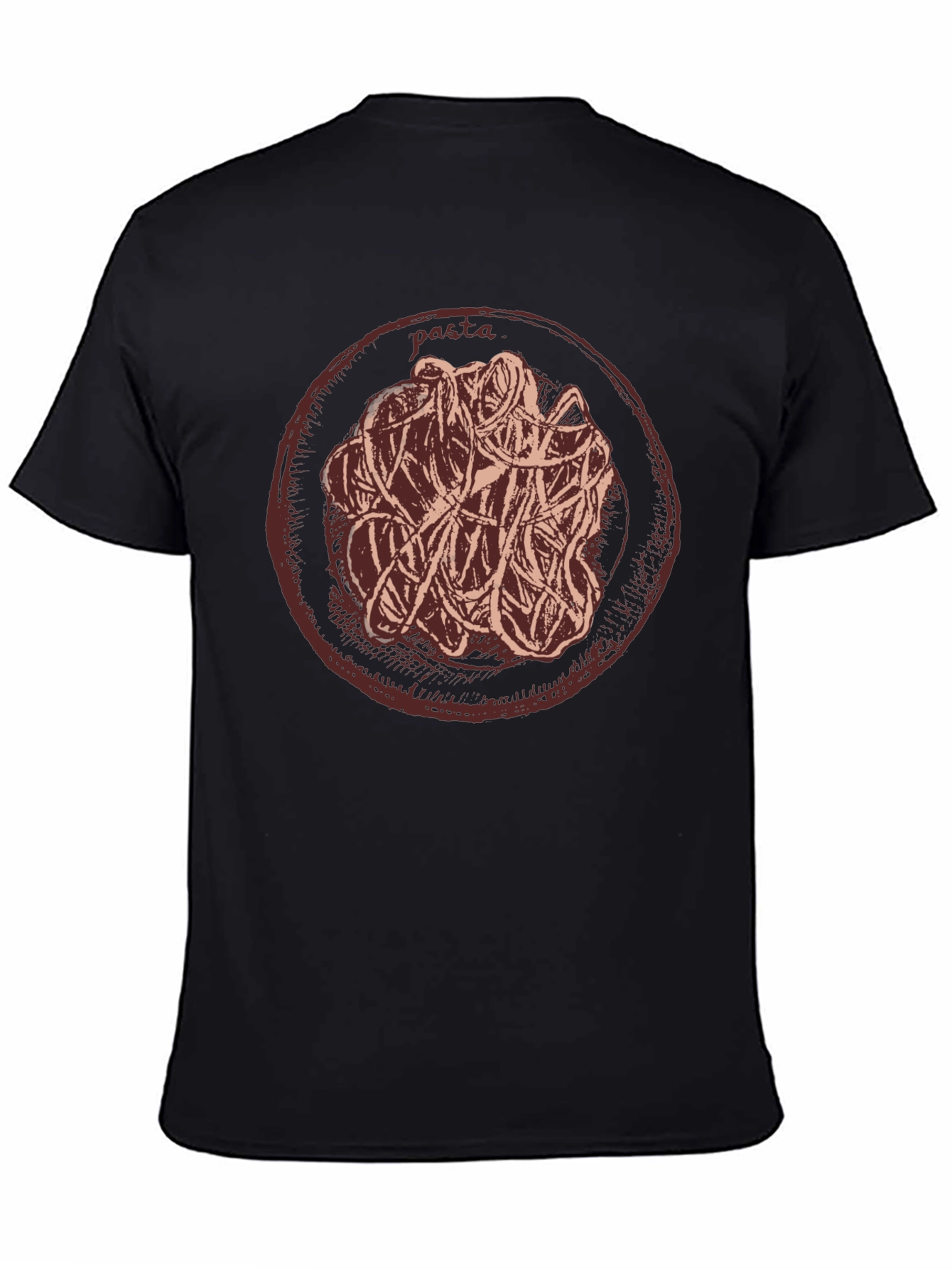 Pasta Graphic T-Shirt Casual Crew Neck Tee