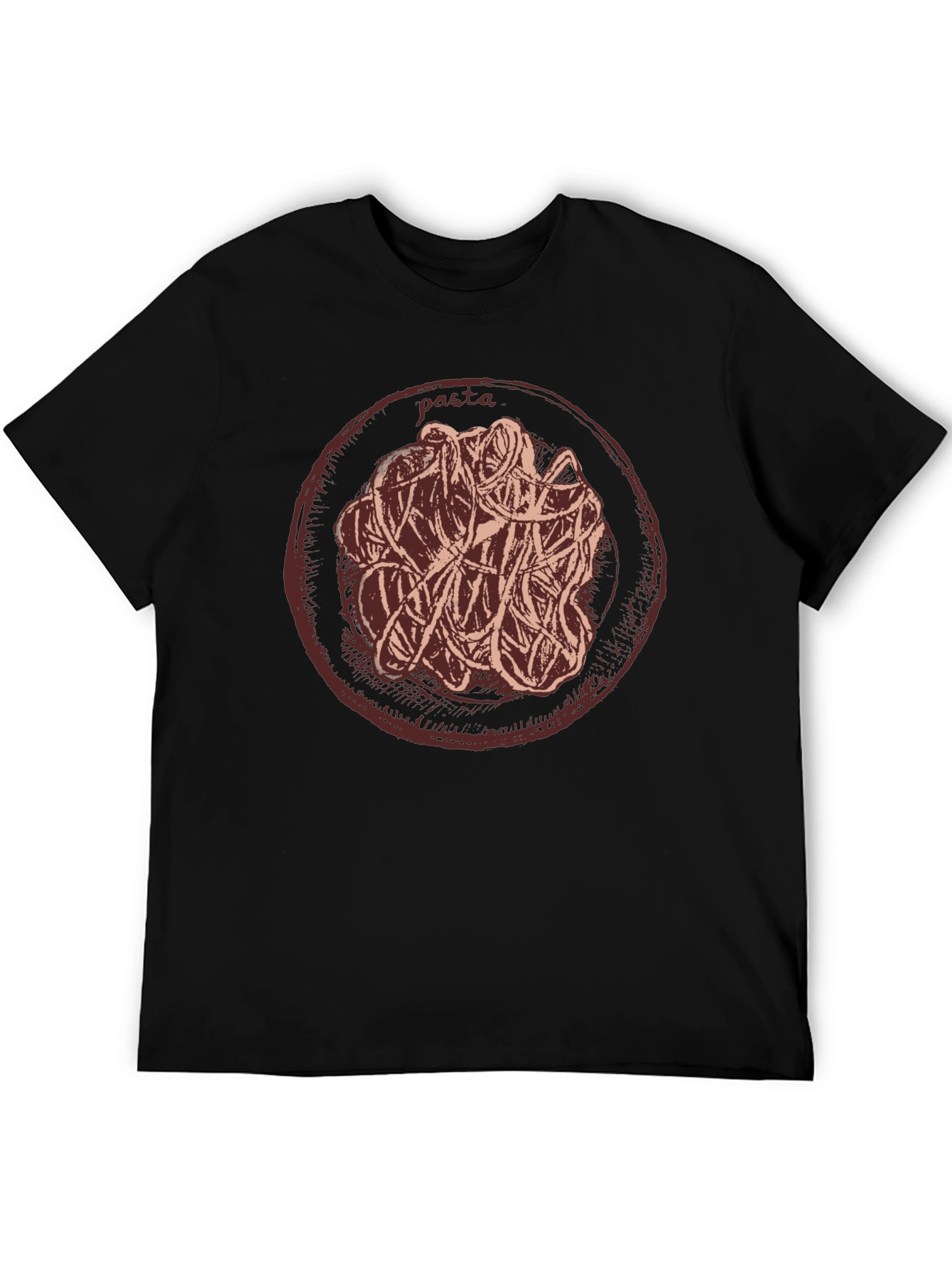 Pasta Graphic T-Shirt Casual Crew Neck Tee
