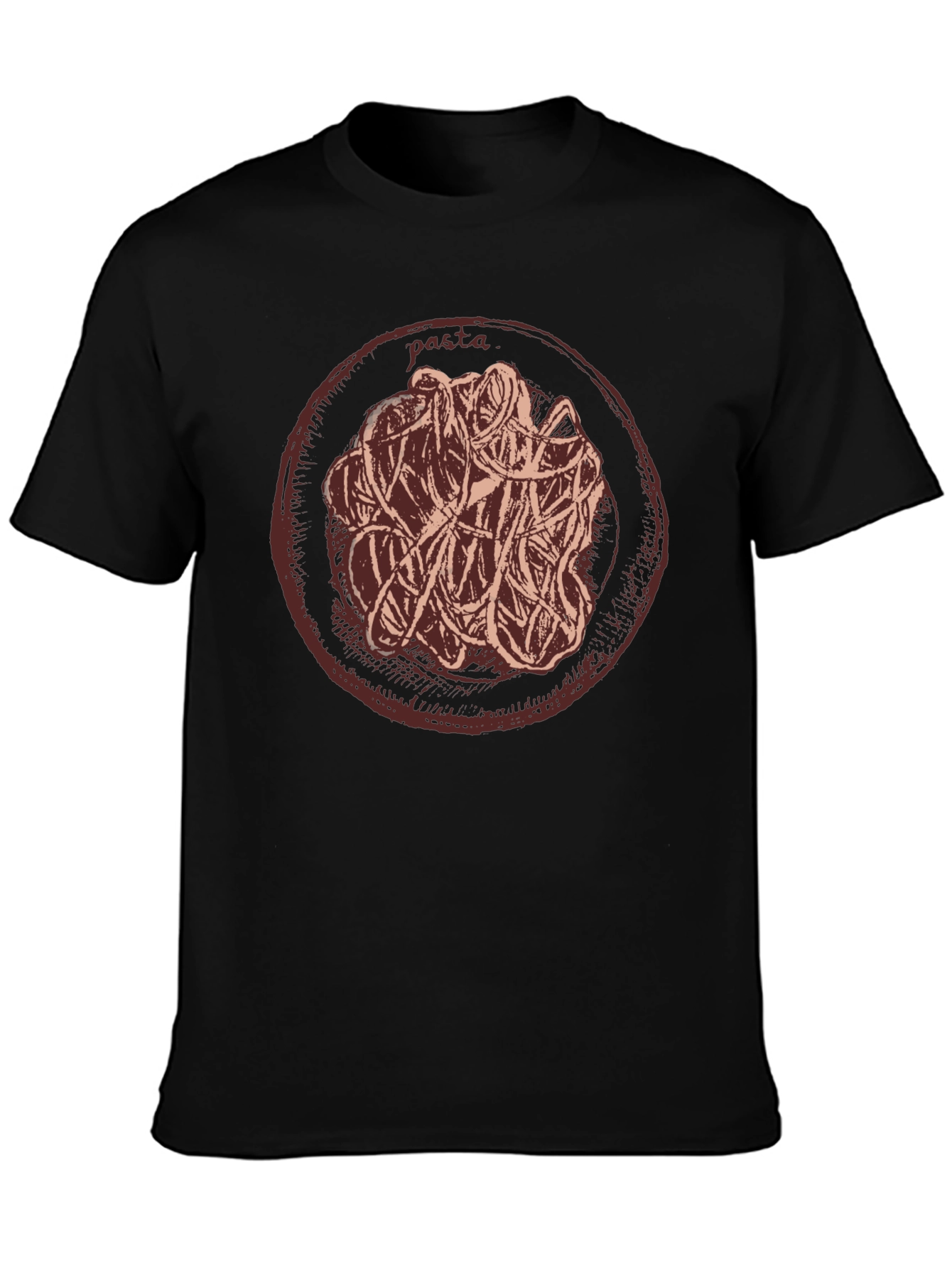 Pasta Graphic T-Shirt Casual Crew Neck Tee