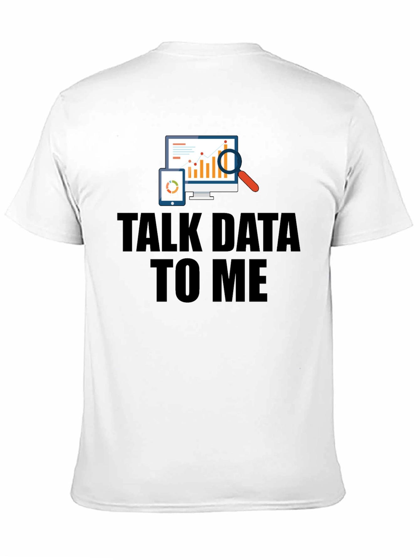 Talk Data To Me Black Graphic T-Shirt