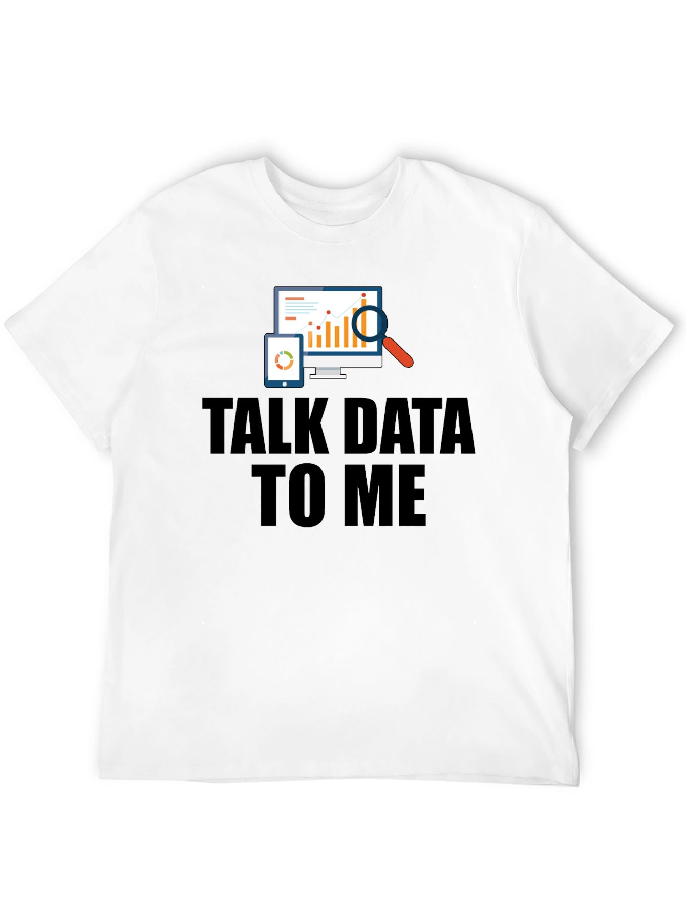 Talk Data To Me Black Graphic T-Shirt