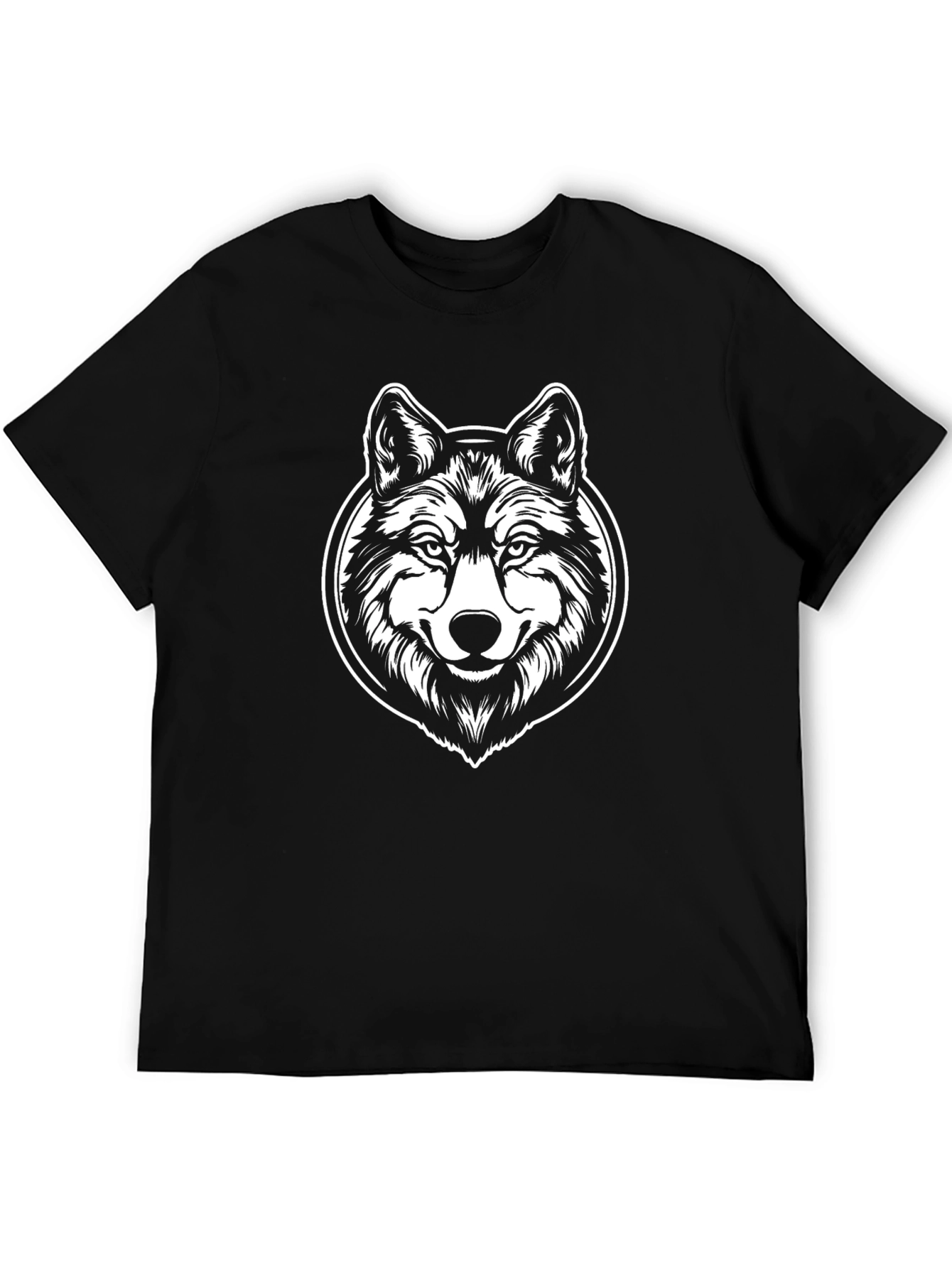 Wolf Graphic T-Shirt - Black Crew Neck Tee