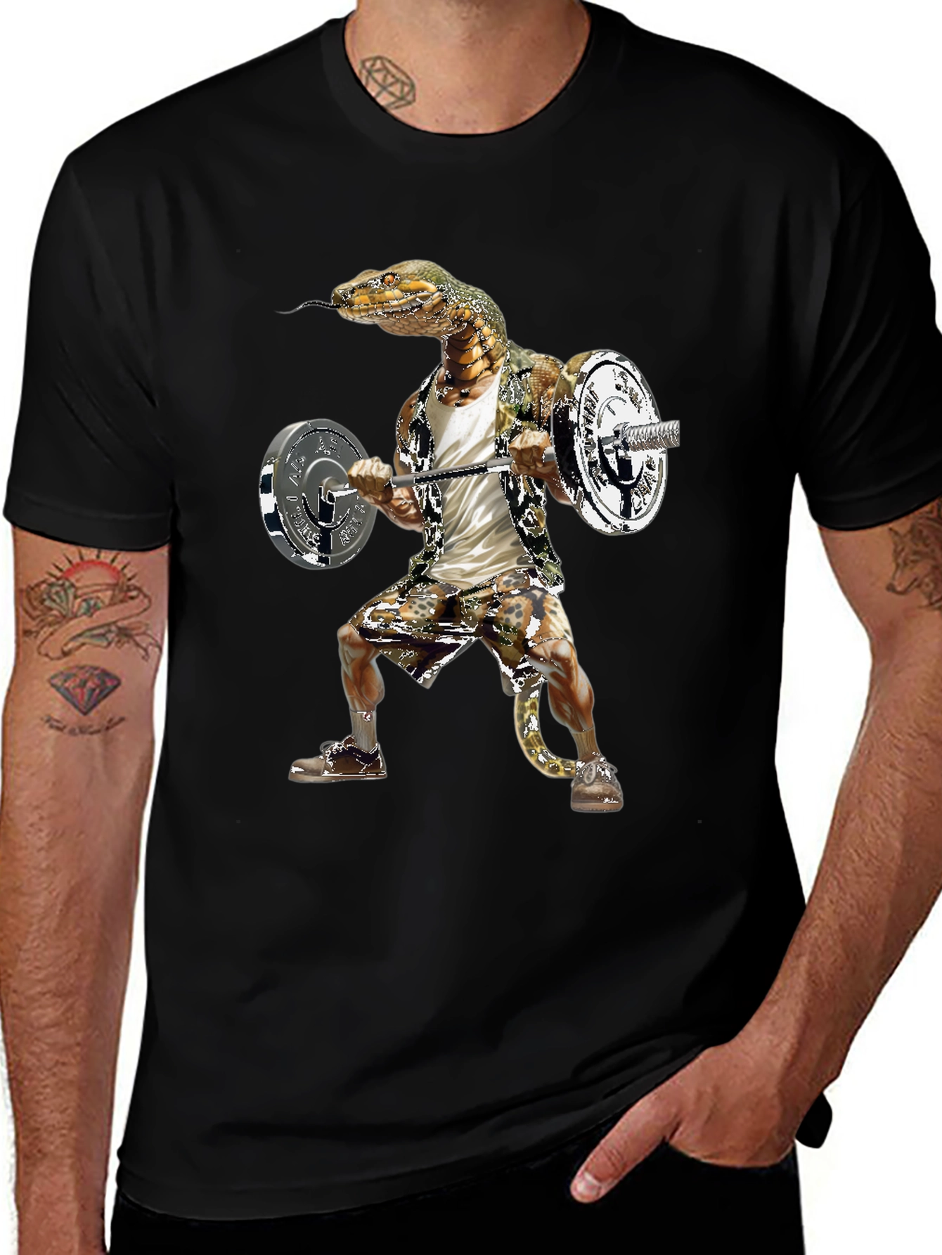 Snake Gym Rat T-Shirt Funny Reptile Workout Tee