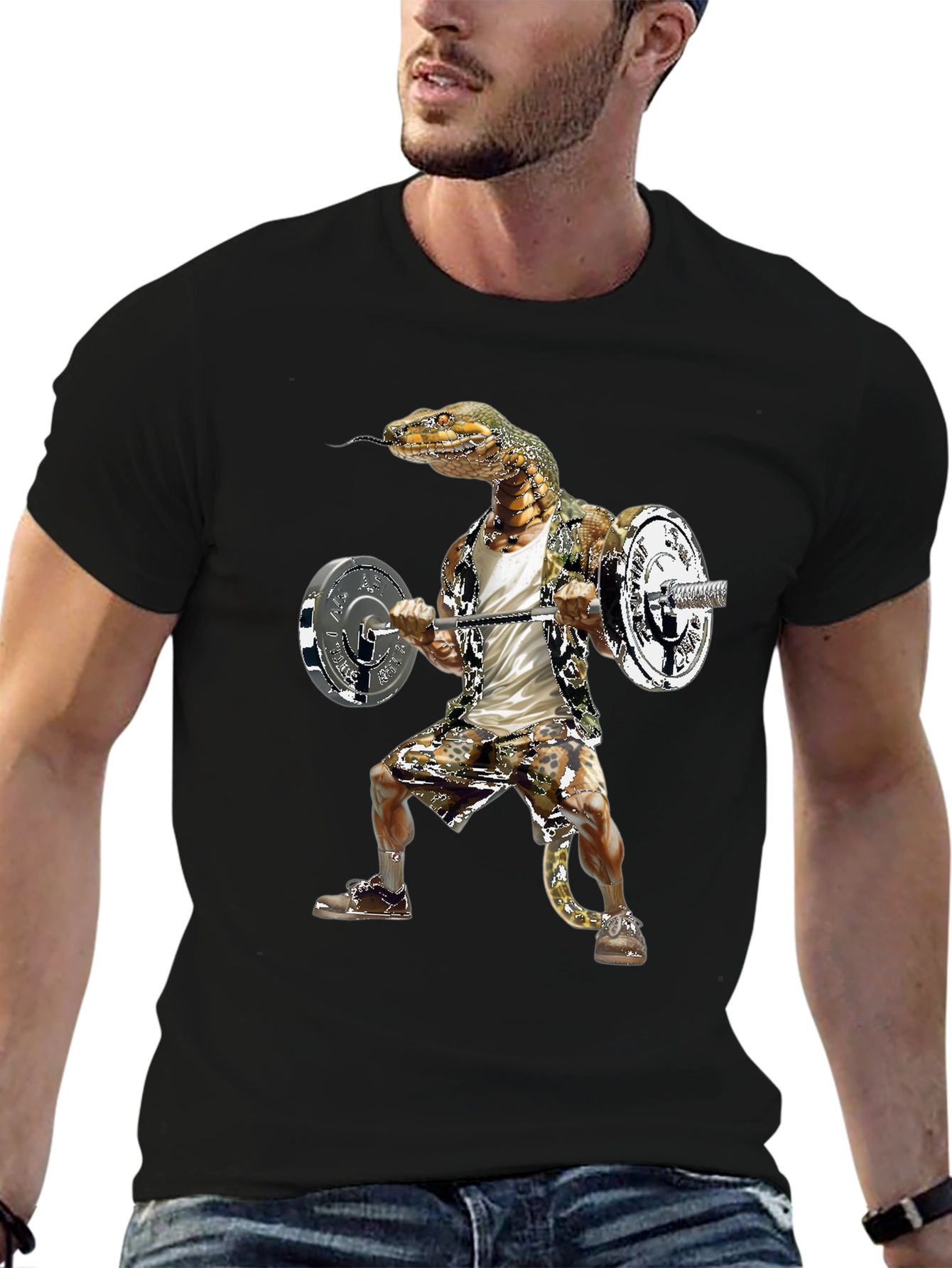 Snake Gym Rat T-Shirt Funny Reptile Workout Tee