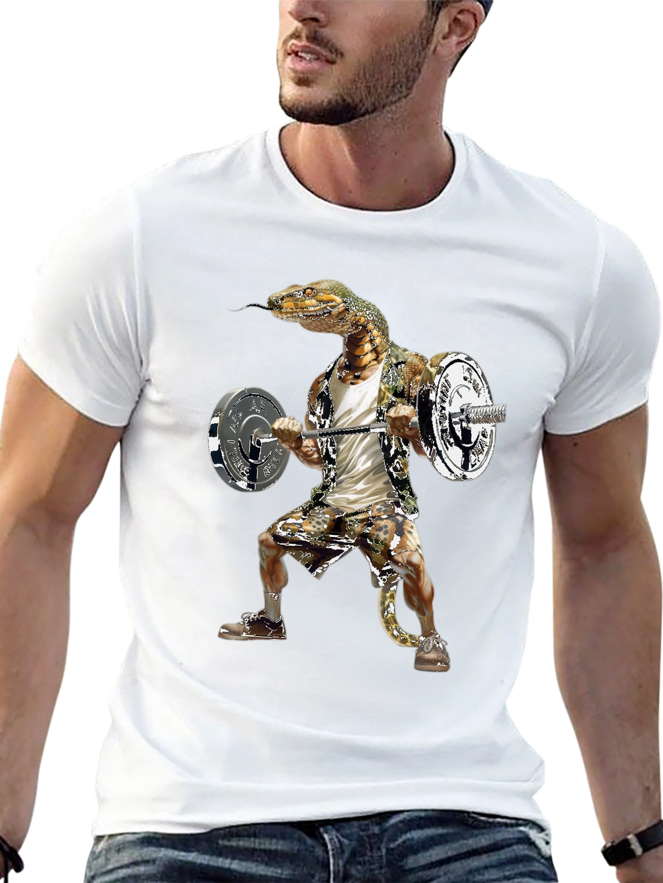 Snake Gym Rat T-Shirt Funny Reptile Workout Tee