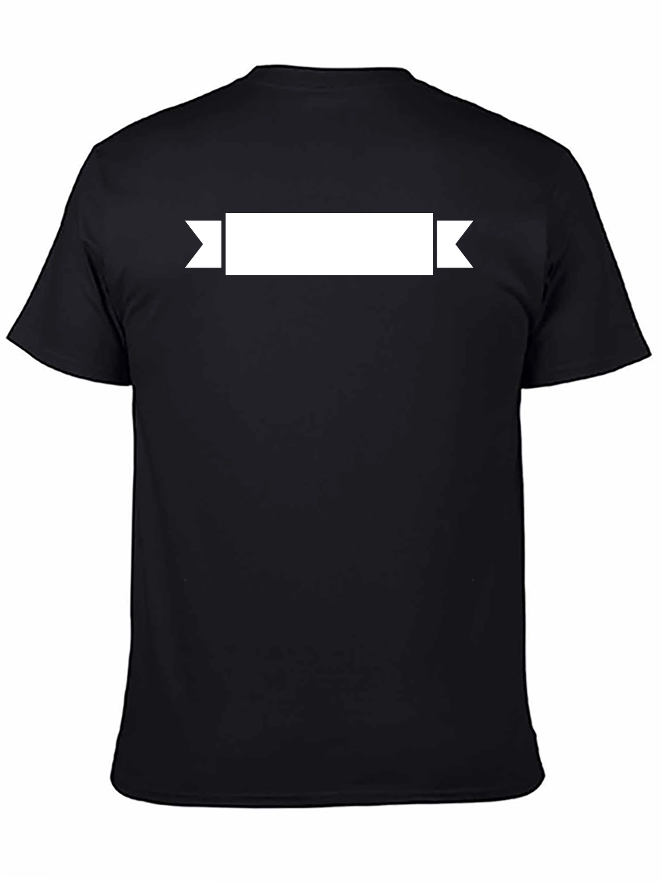 Mens Black T-Shirt with Customizable Banner