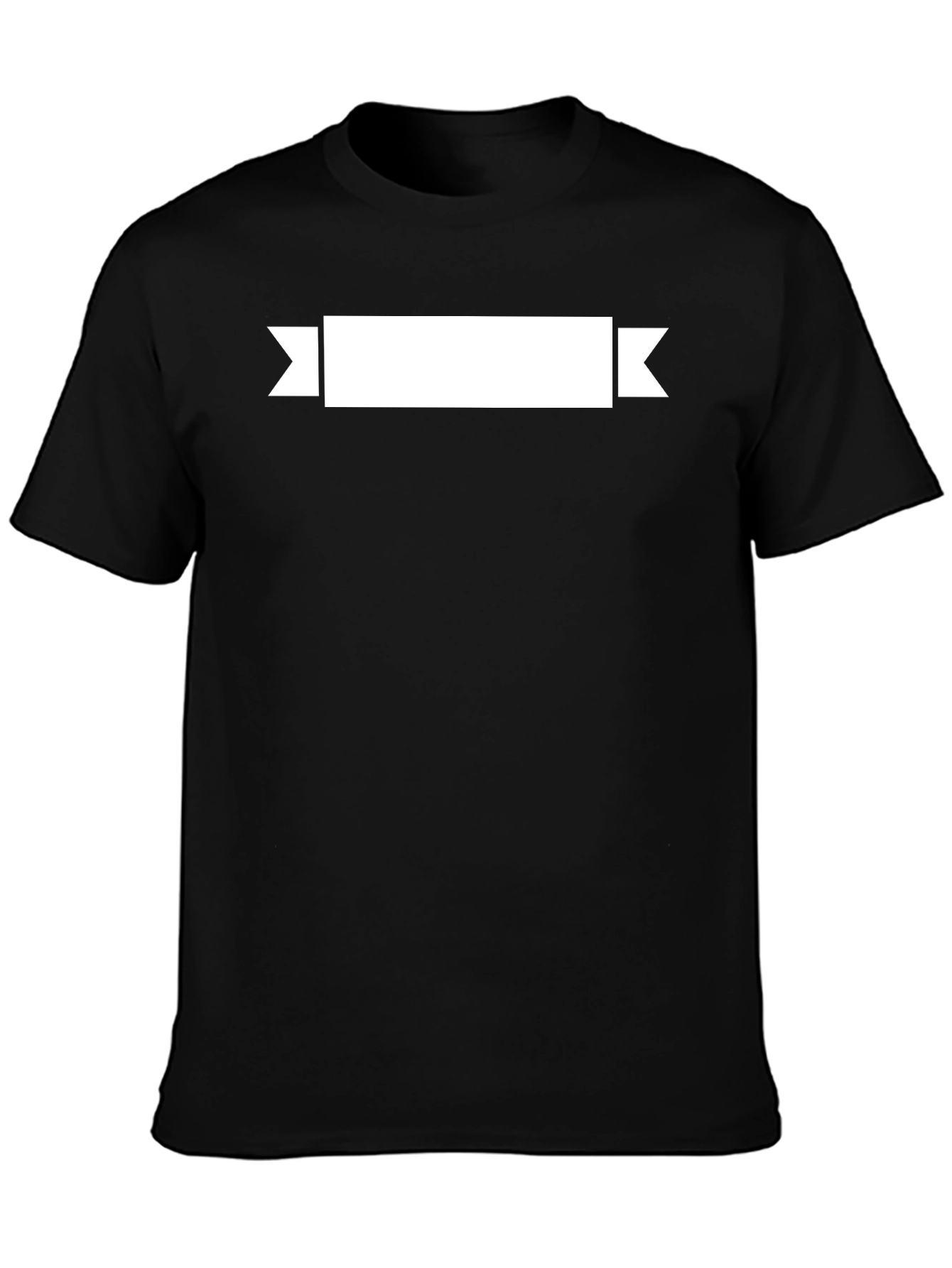 Mens Black T-Shirt with Customizable Banner