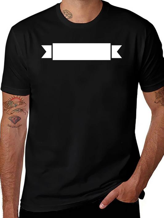 Mens Black T-Shirt with Customizable Banner