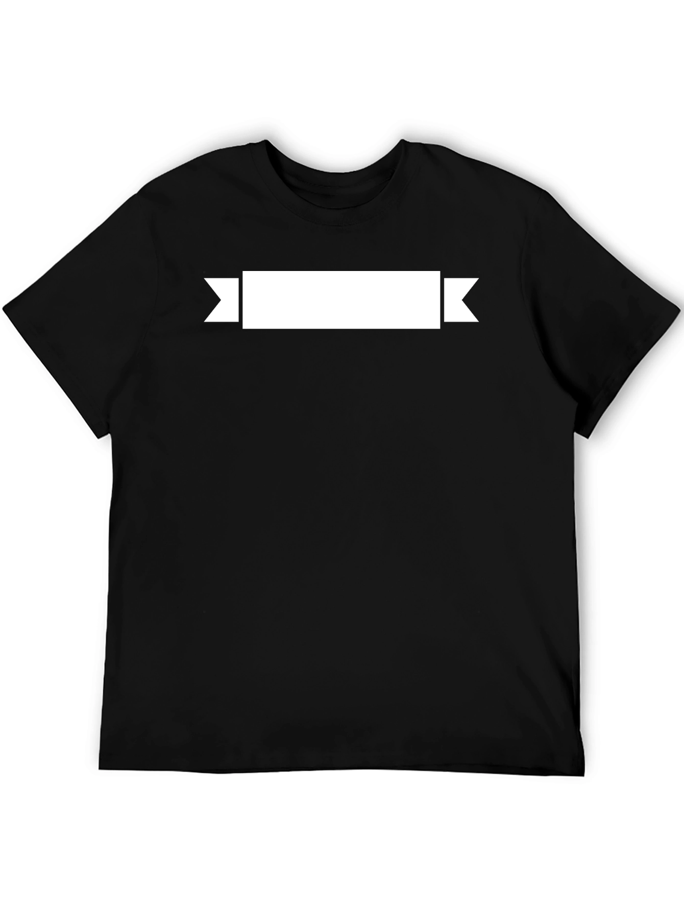 Mens Black T-Shirt with Customizable Banner