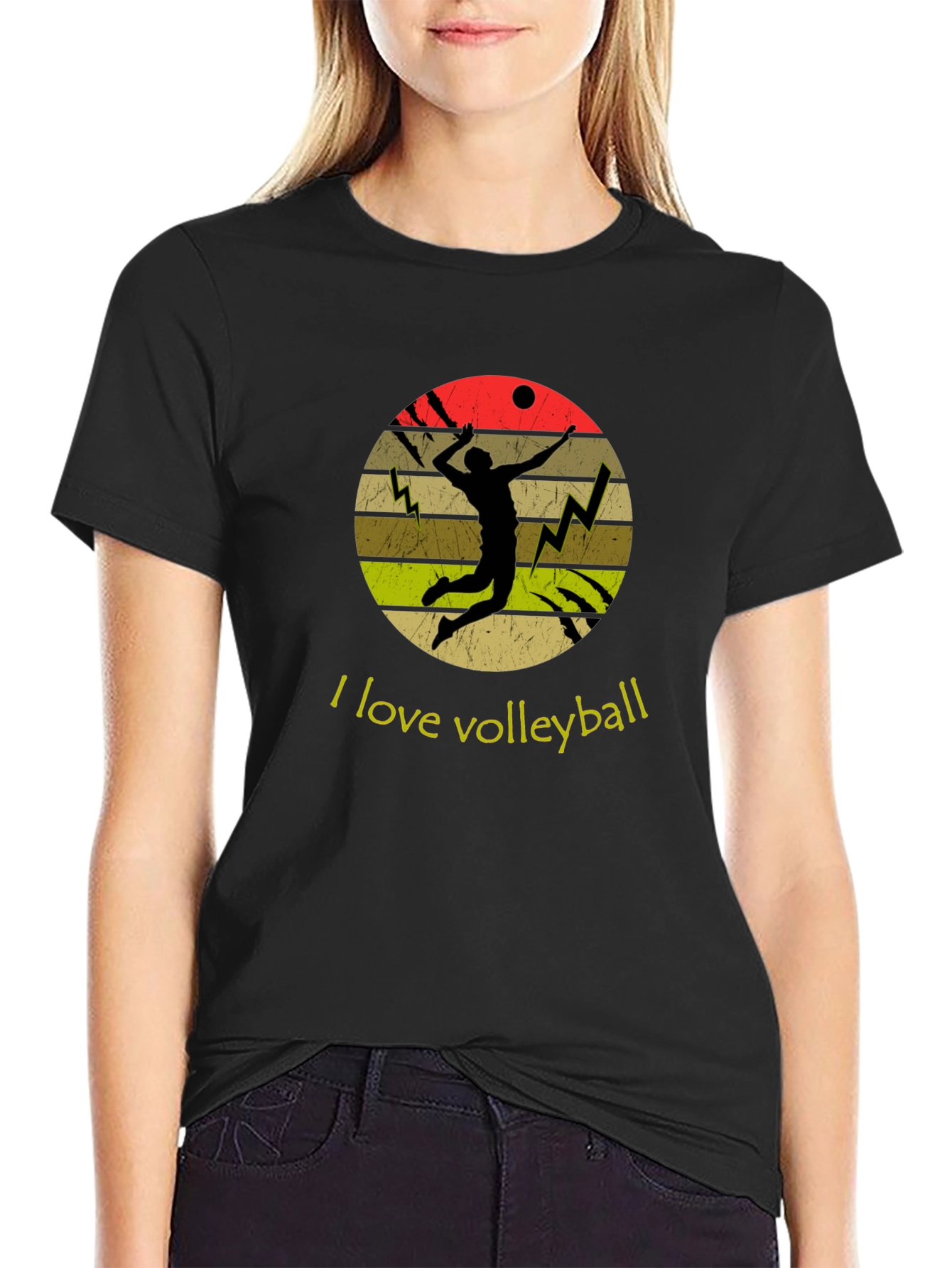 Volleyball Lover Graphic Tee - Retro Style