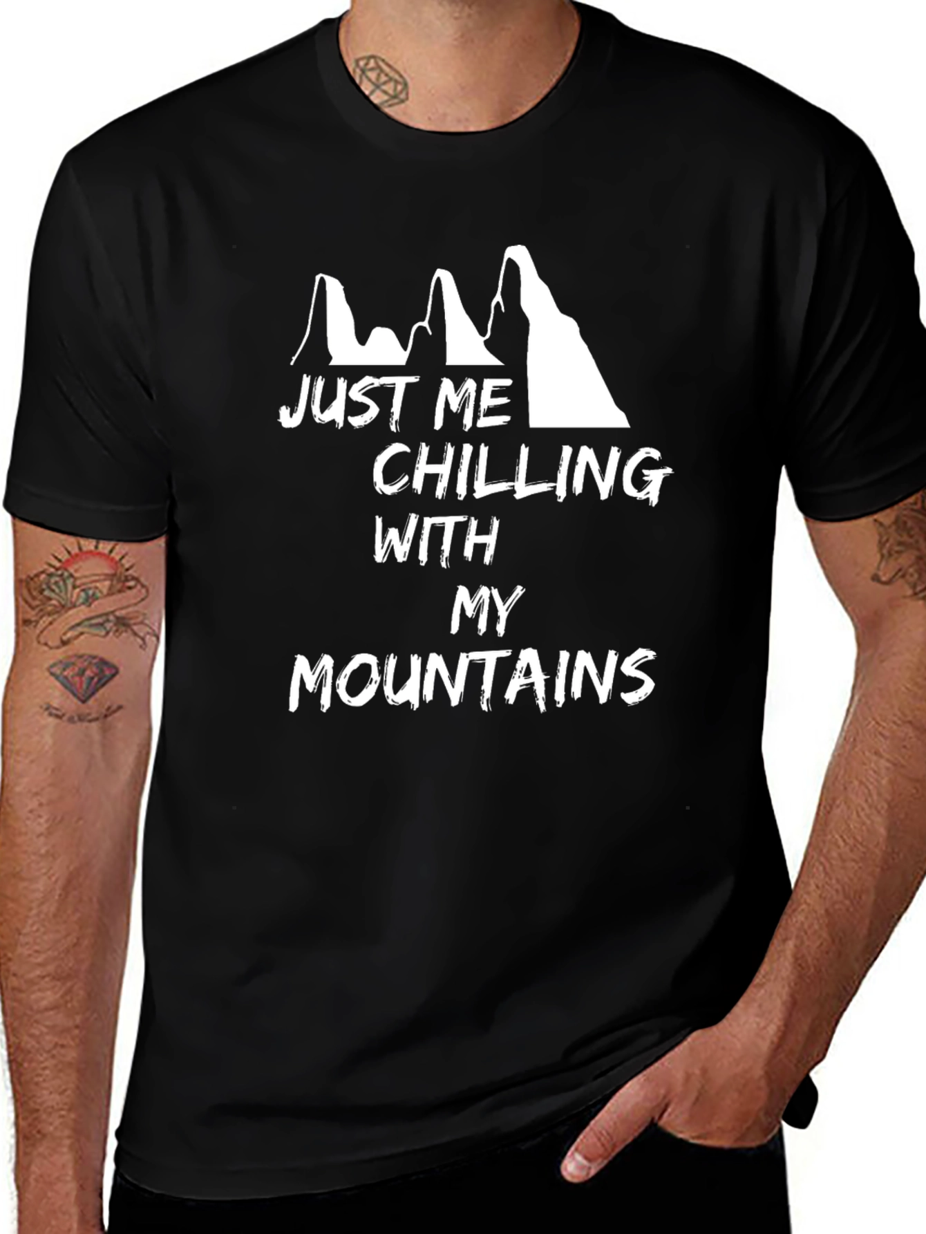 Just Me Chilling With My Mountains Graphic T-Shirt