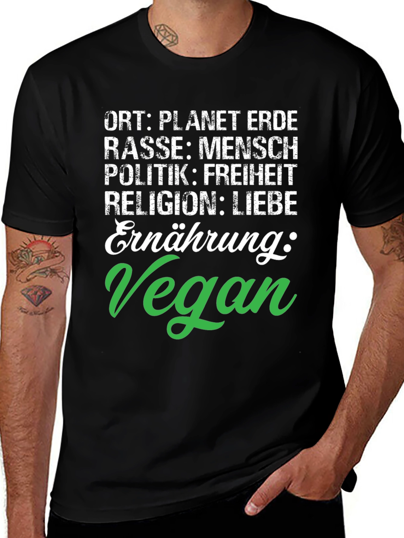 Vegan Planet Earth T-Shirt - Earthling Freedom & Love
