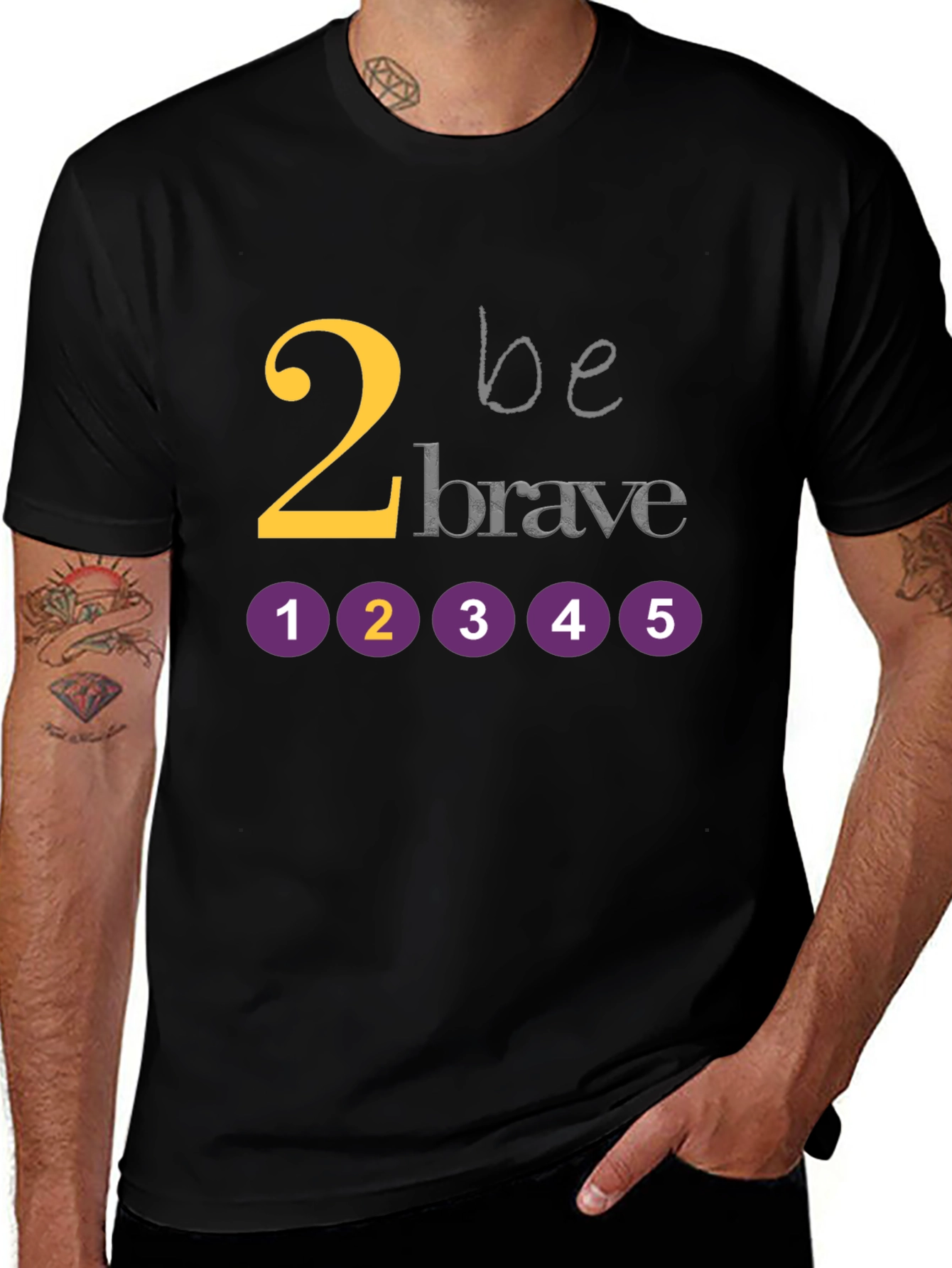 Be Brave Graphic Tee - Black Cotton