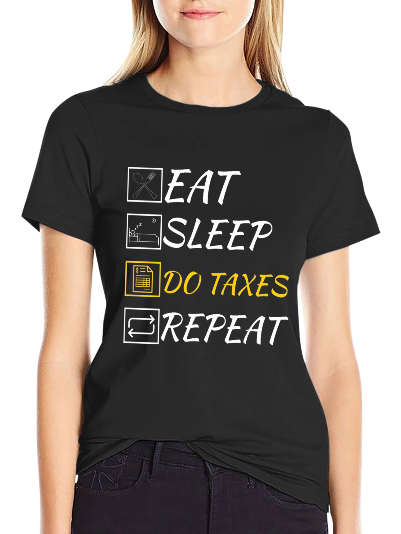 Eat Sleep Do Taxes Repeat Graphic T-Shirt