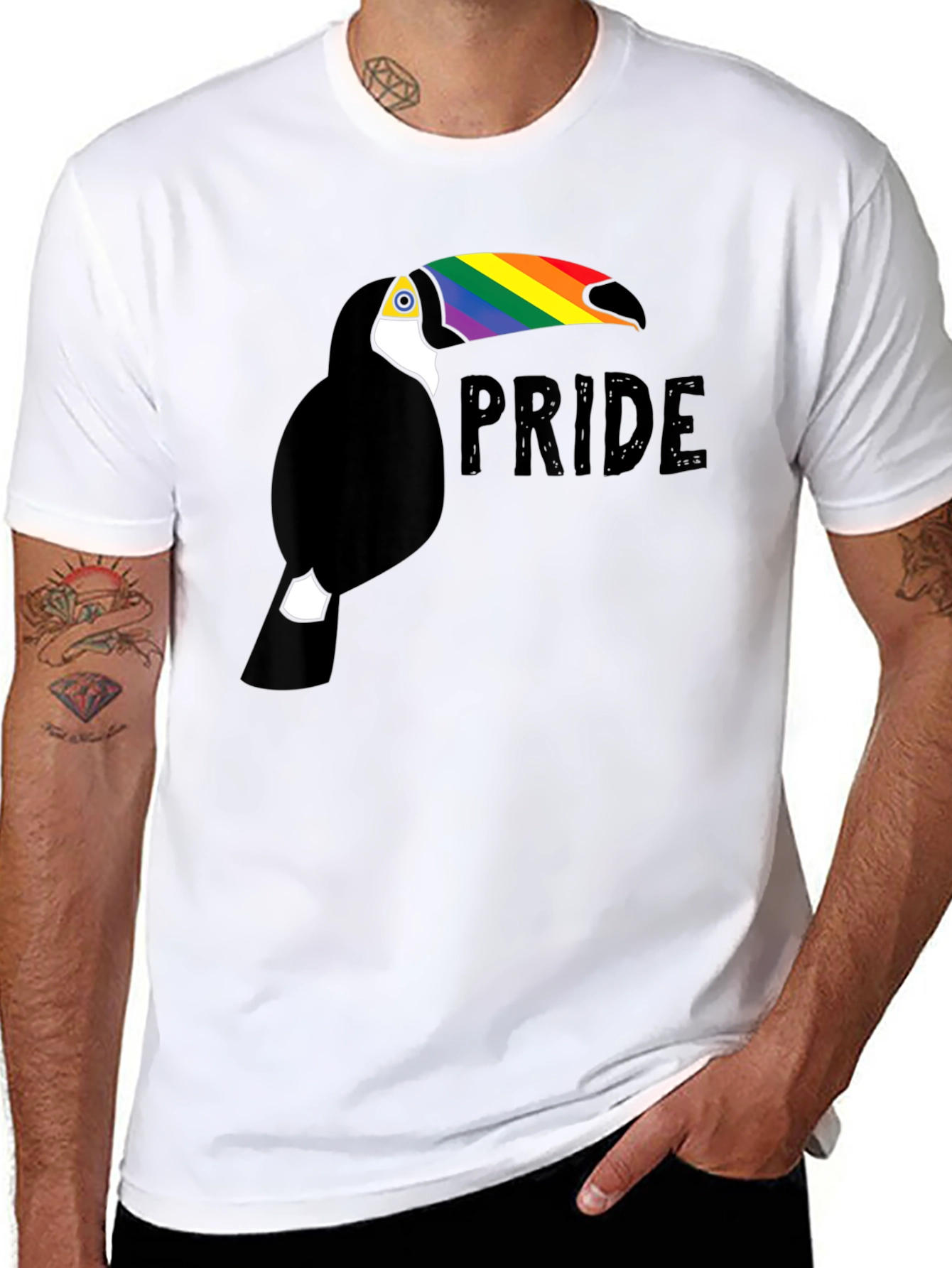 Pride Toucan Graphic Tee - Black
