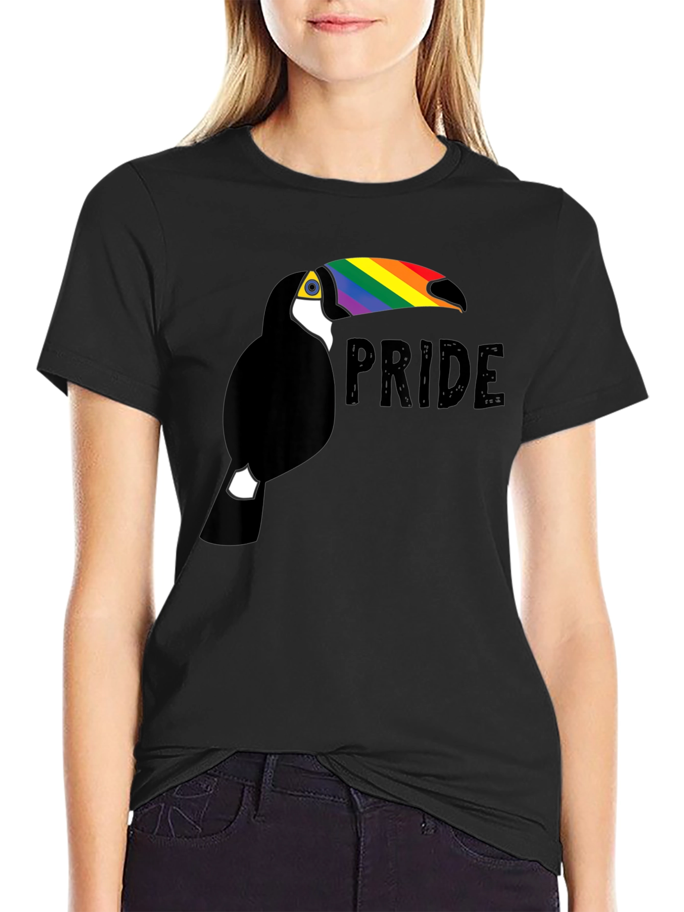 Pride Toucan Graphic Tee - Black