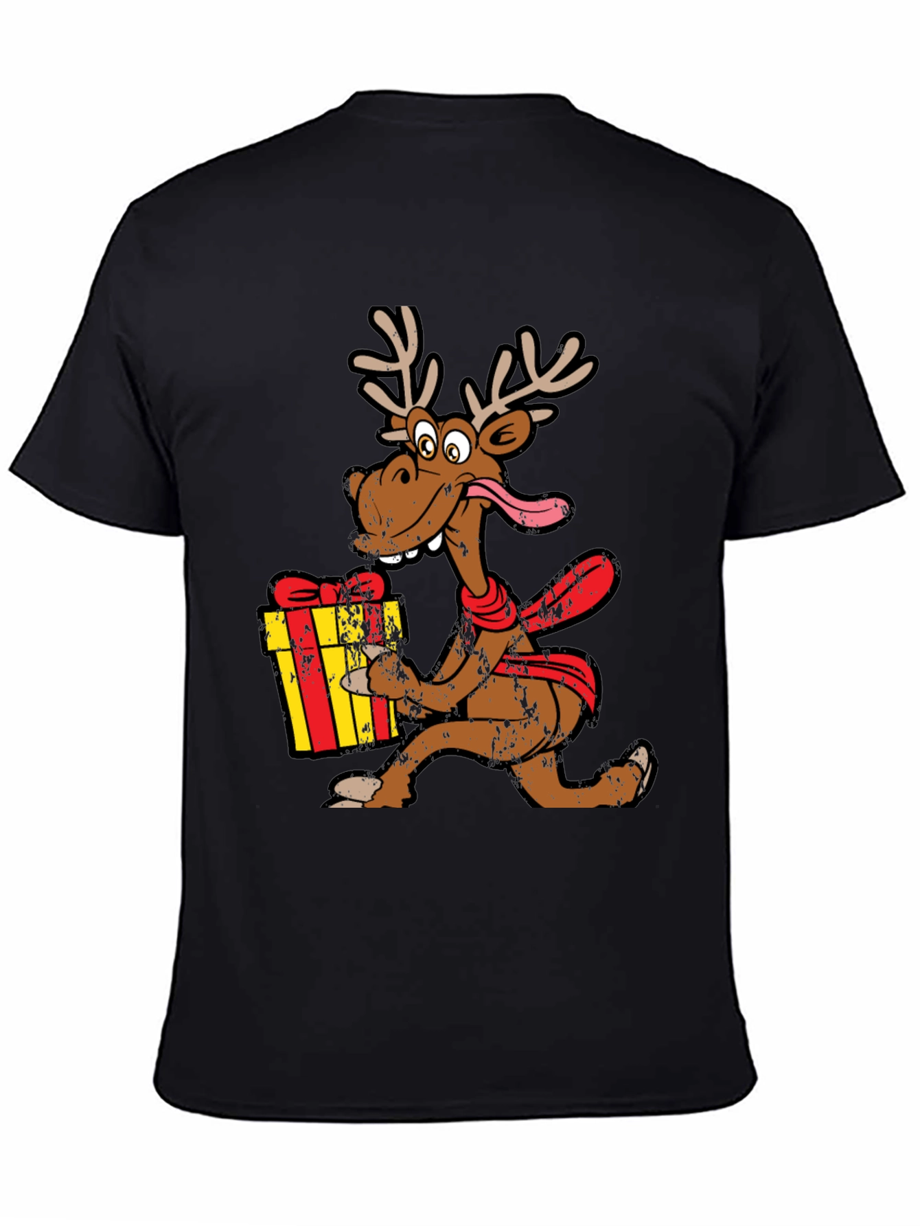 Funny Cartoon Reindeer Christmas T-Shirt
